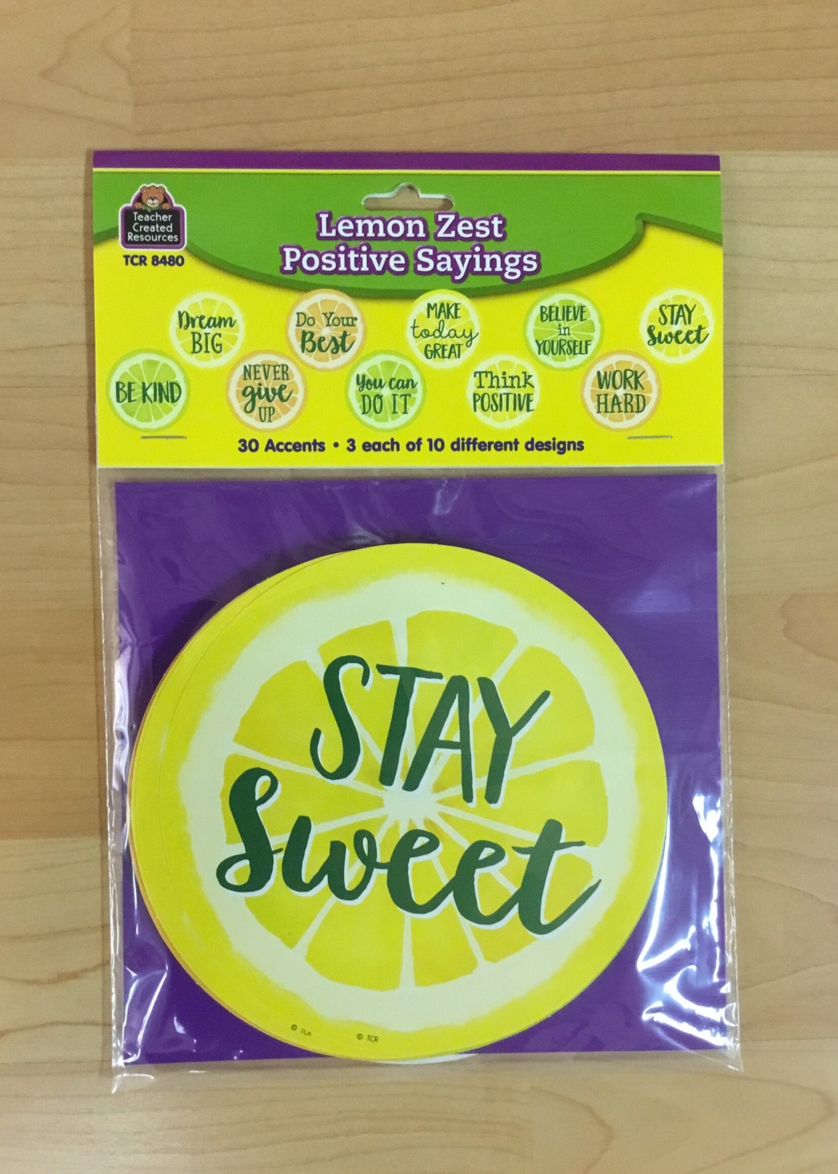 Lemon Zest Positive Sayings Cutouts 30pc