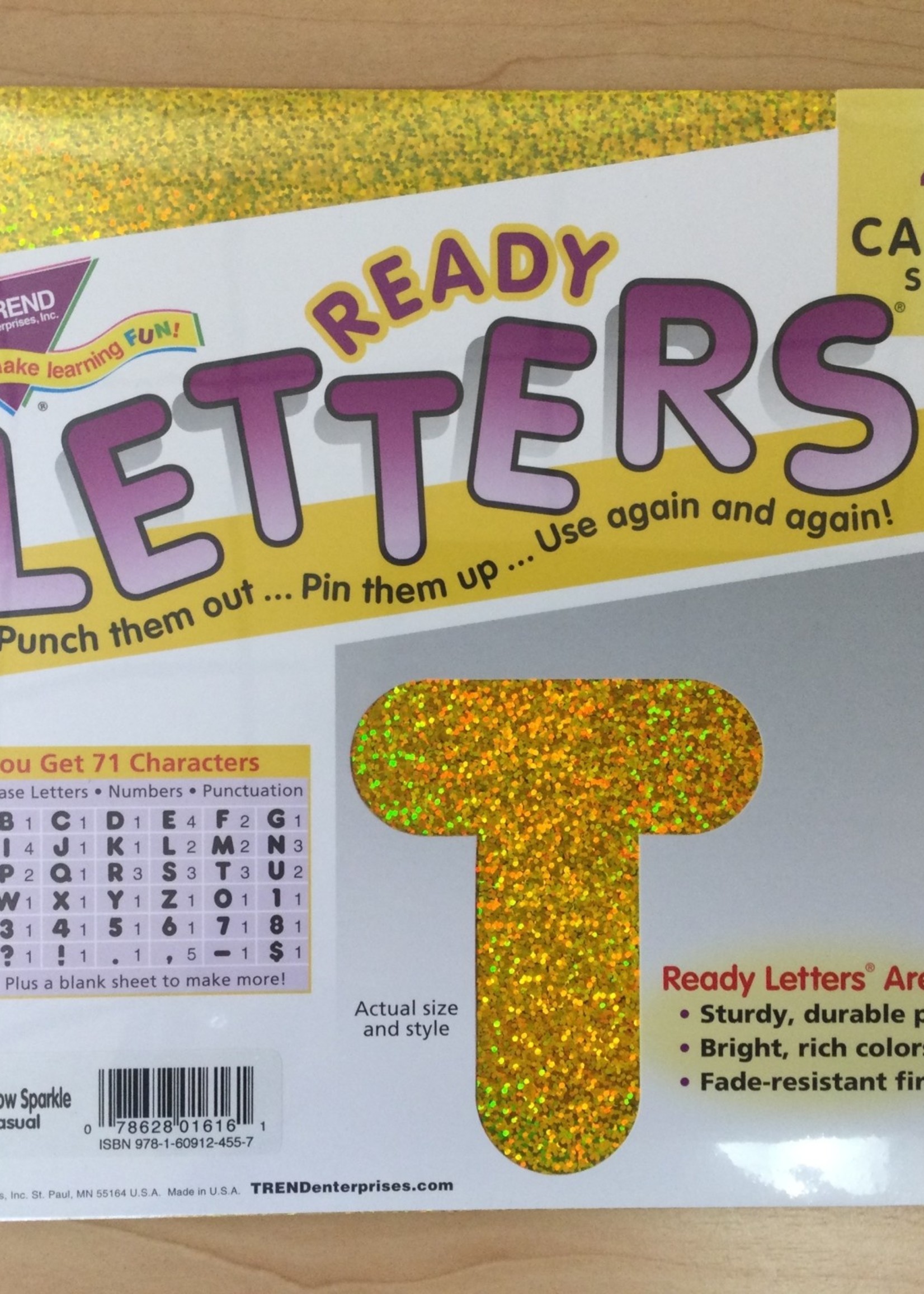 Yellow Sparkle 4" Casual Letter 71pc