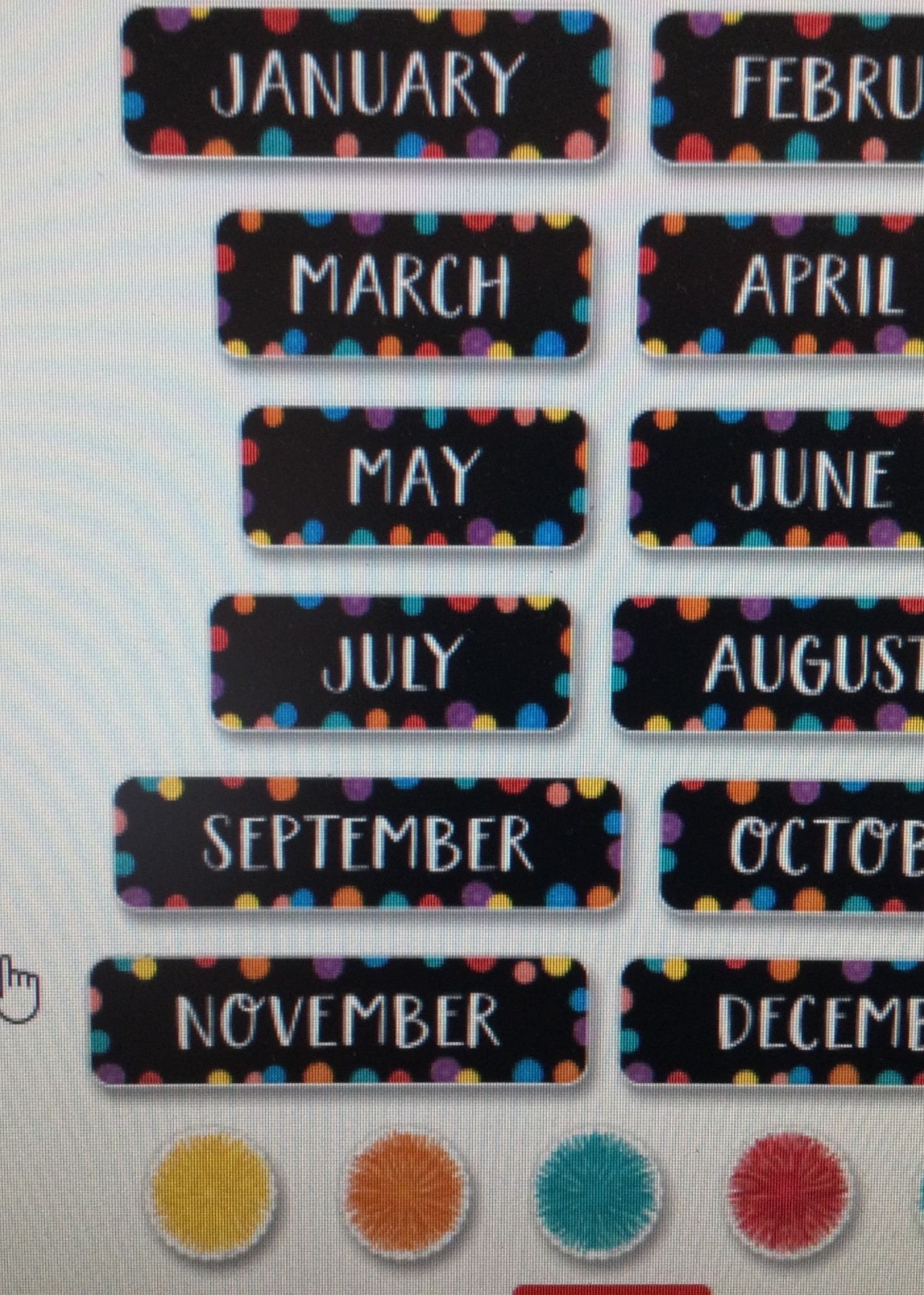 Pom Months of the Year