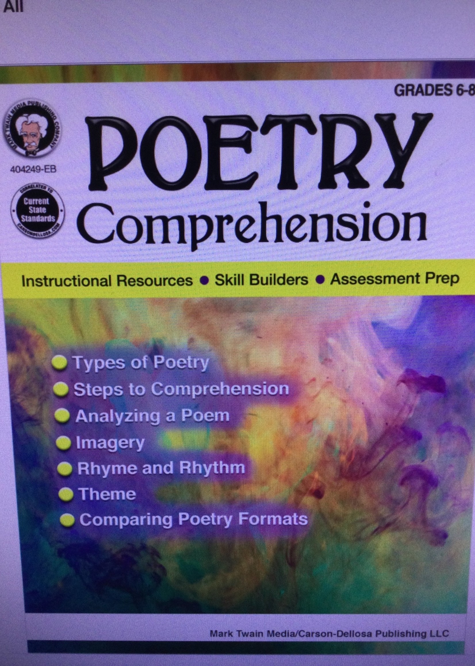 Poetry Comprehension Gr. 6-8