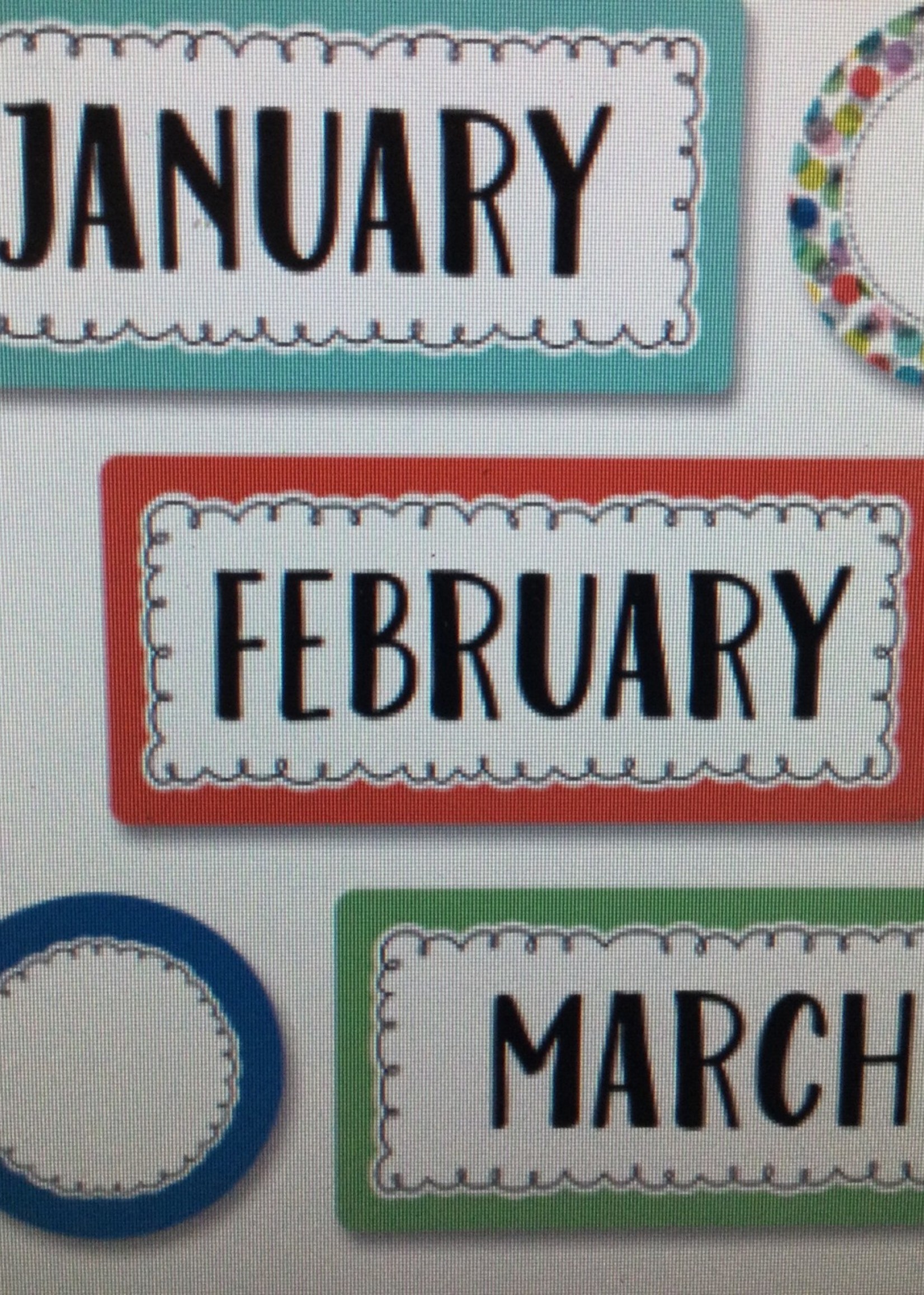 Color Pop Calendar Months
