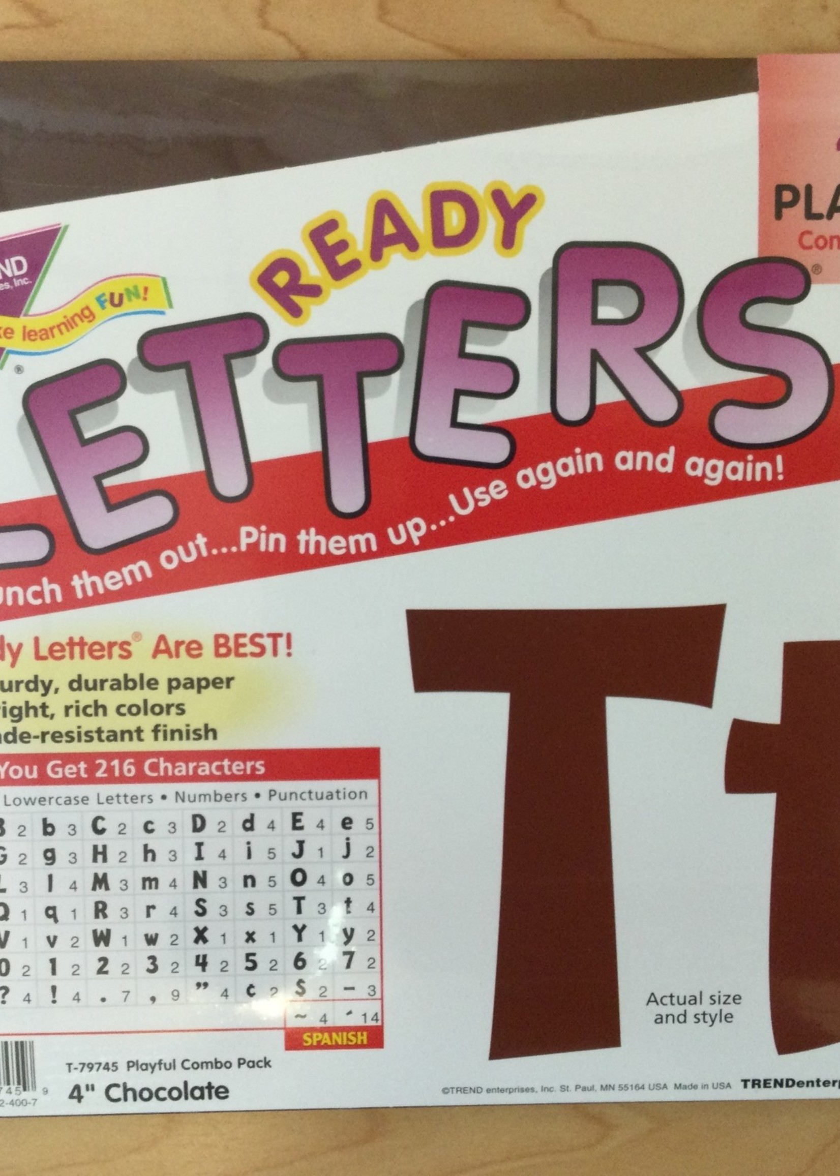 Chocolate 4" Playful Letter Combo Pack