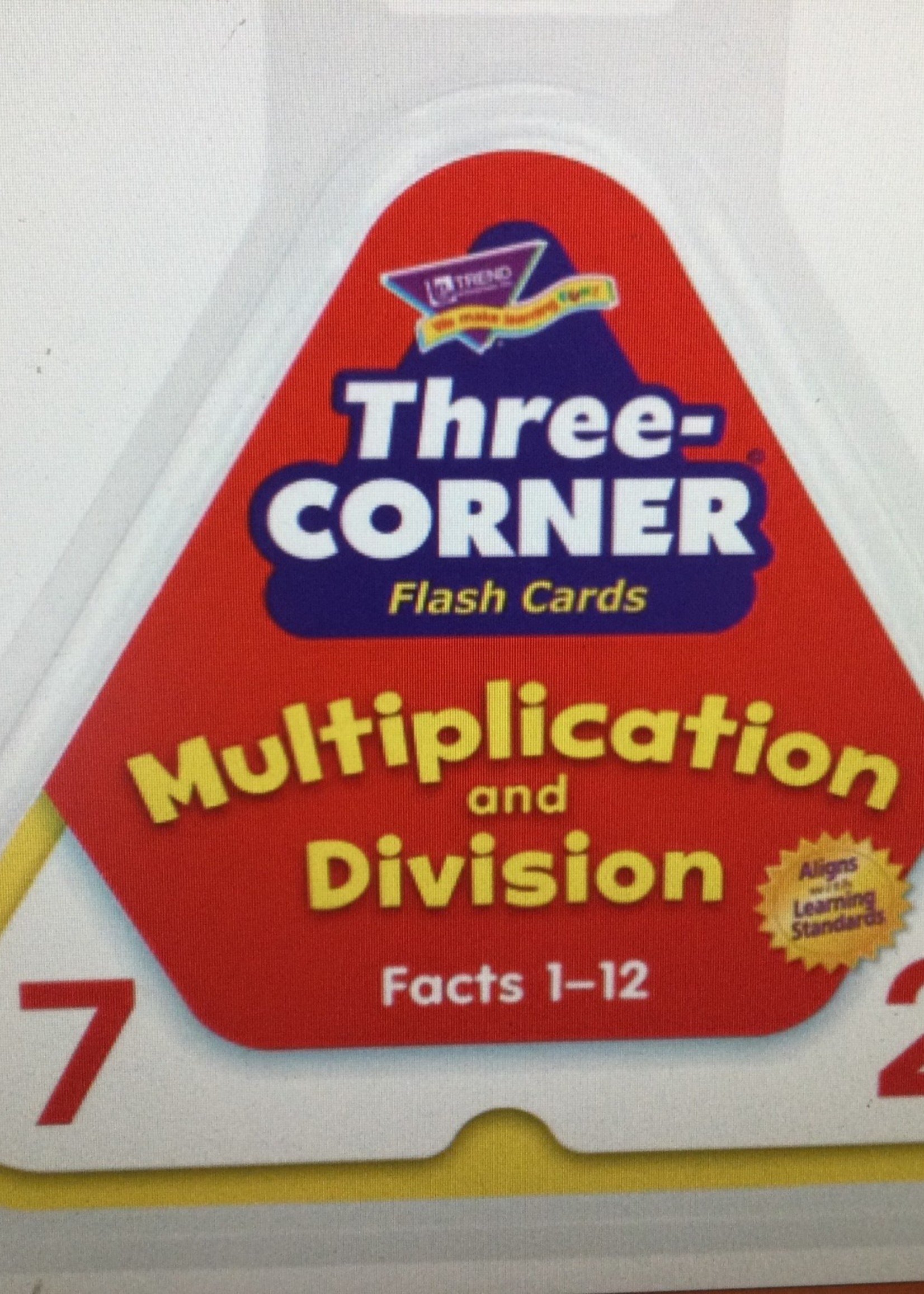 Multiplication & Division 3-Corner Flash Cards 46pc