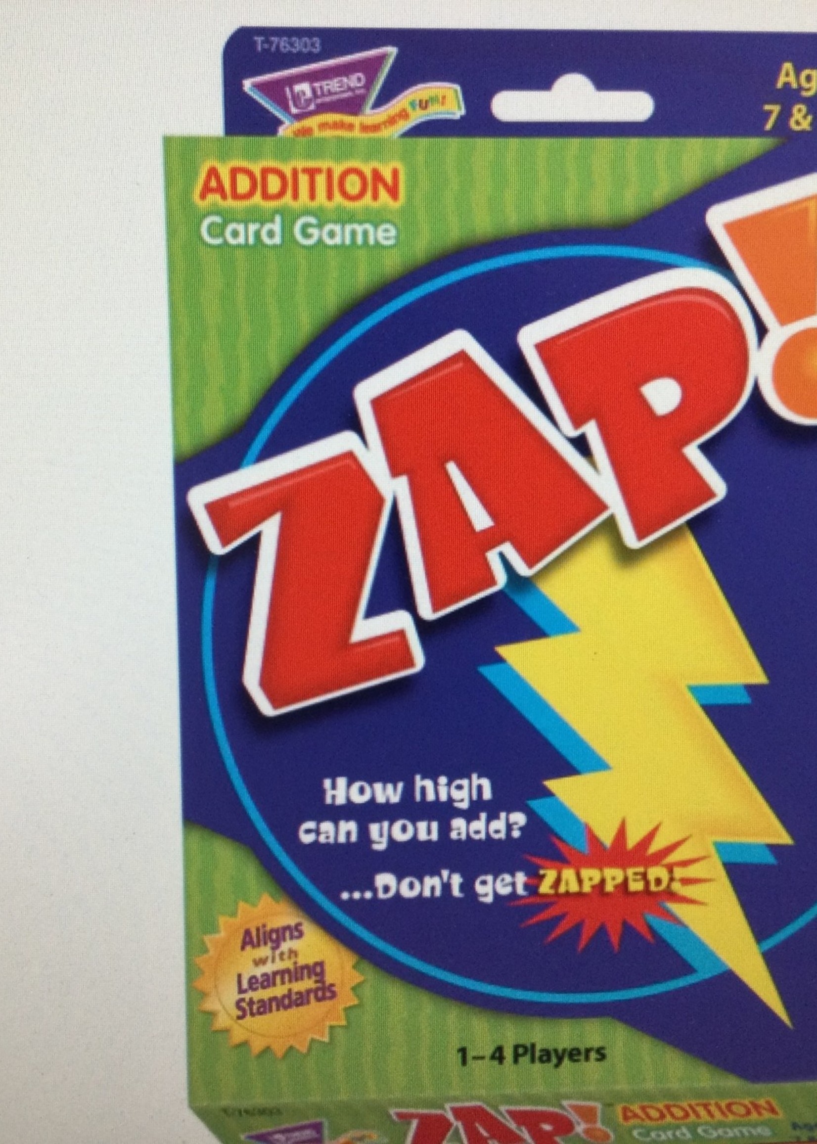 Zap!-Addition Card Game