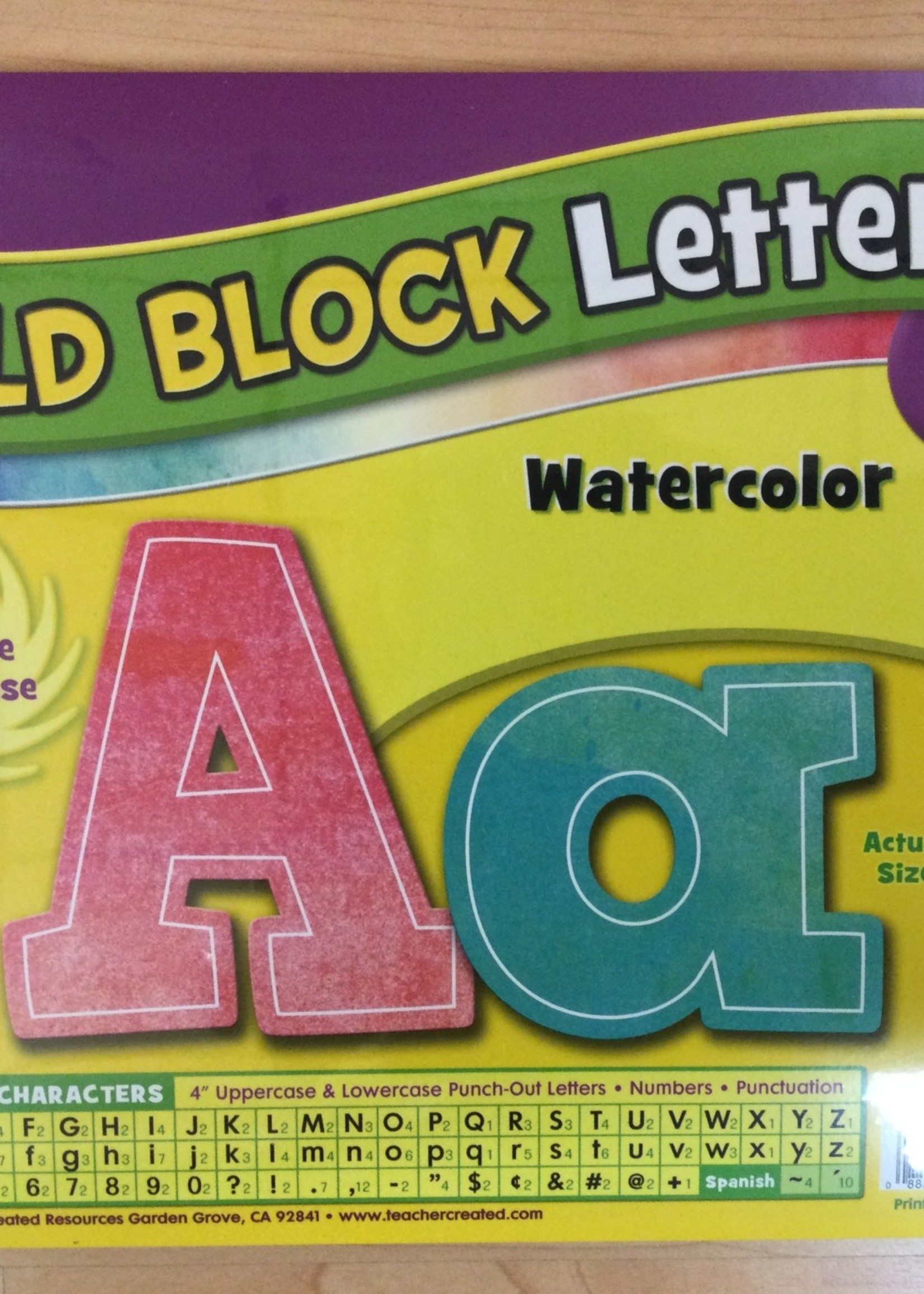 Watercolor 4" Bold Block Letter