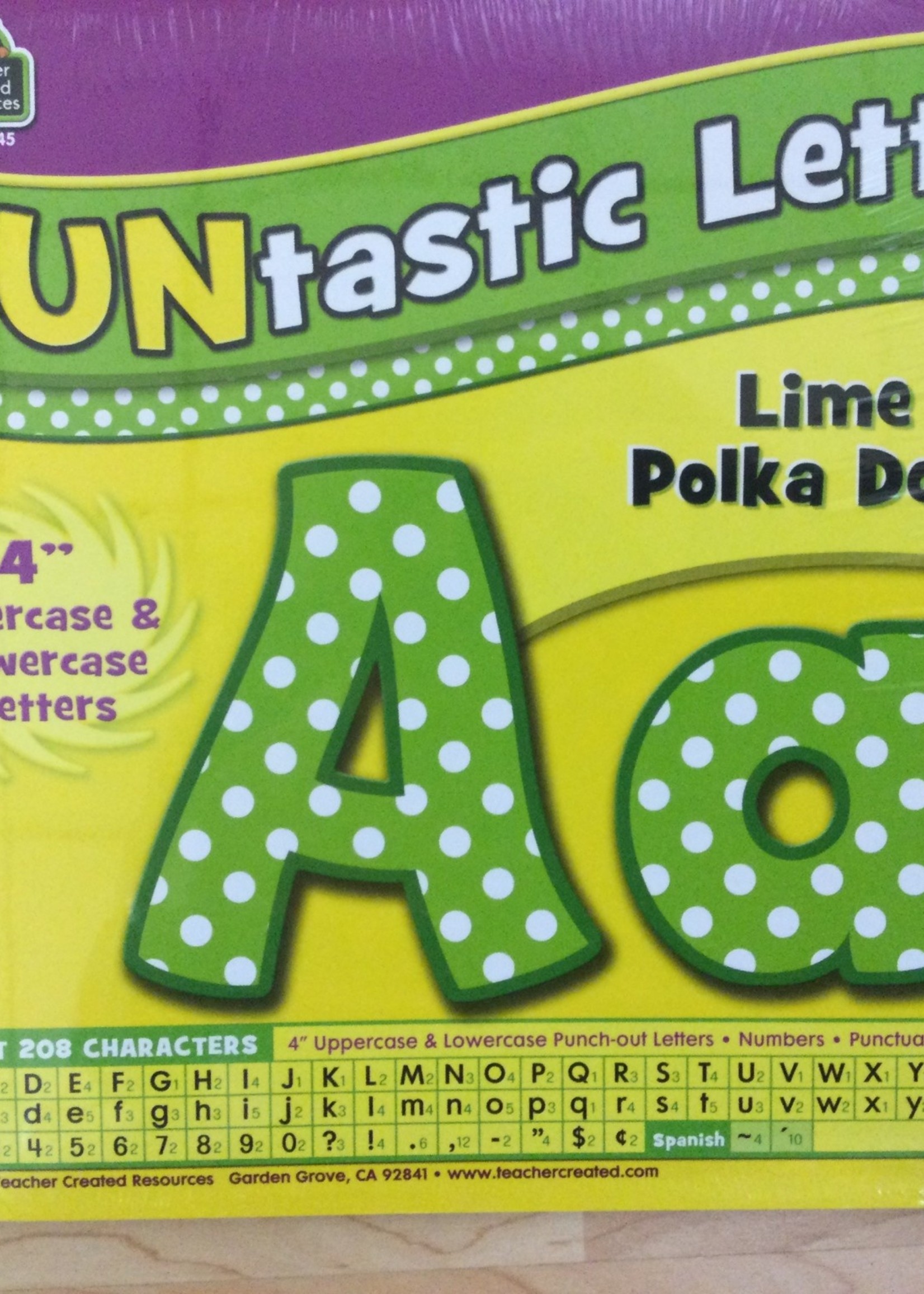 Lime Polka Dot 4" FUNtastic Letters