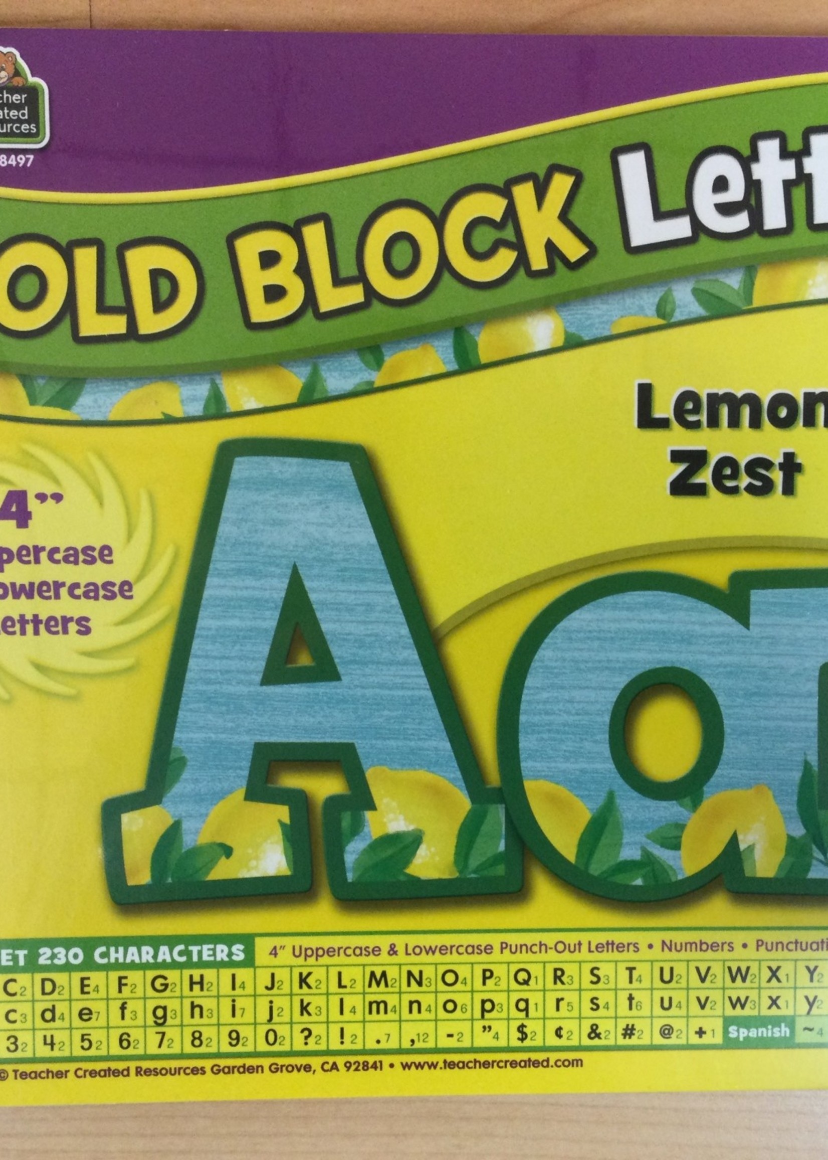 Lemon Zest 4" Bold Block Letter