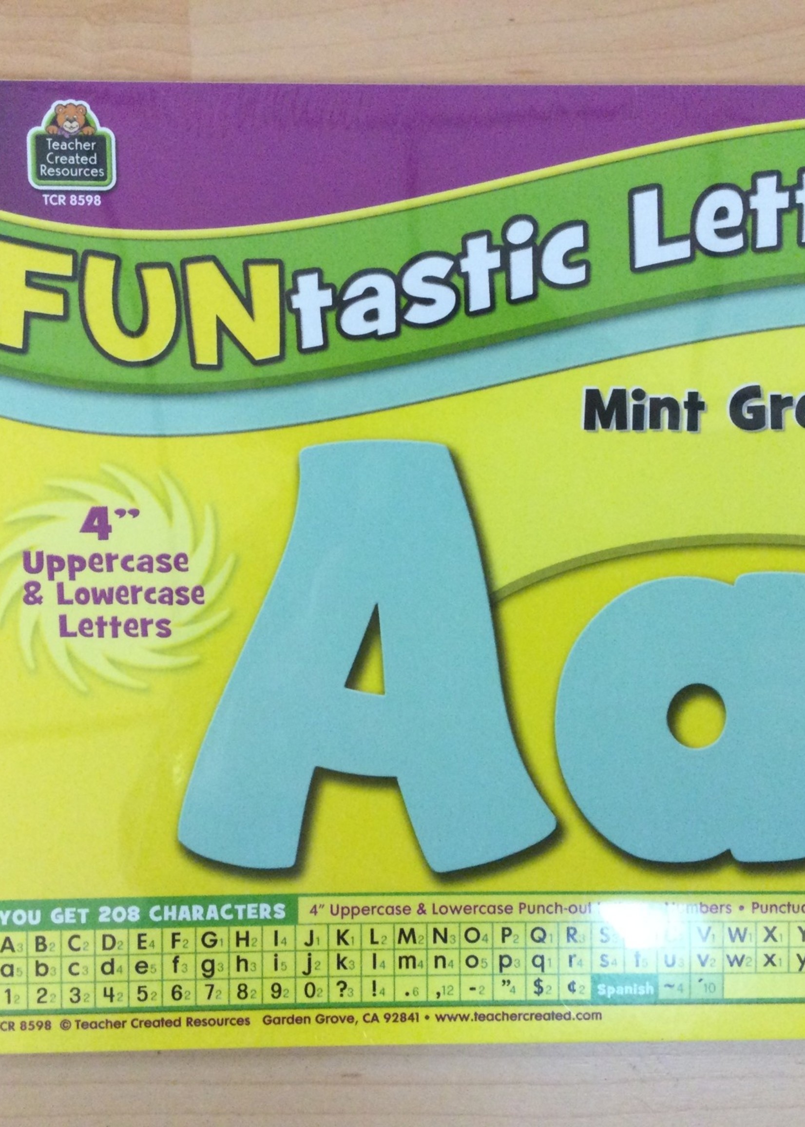 Mint Green 4" Funtastic Letters 208pc