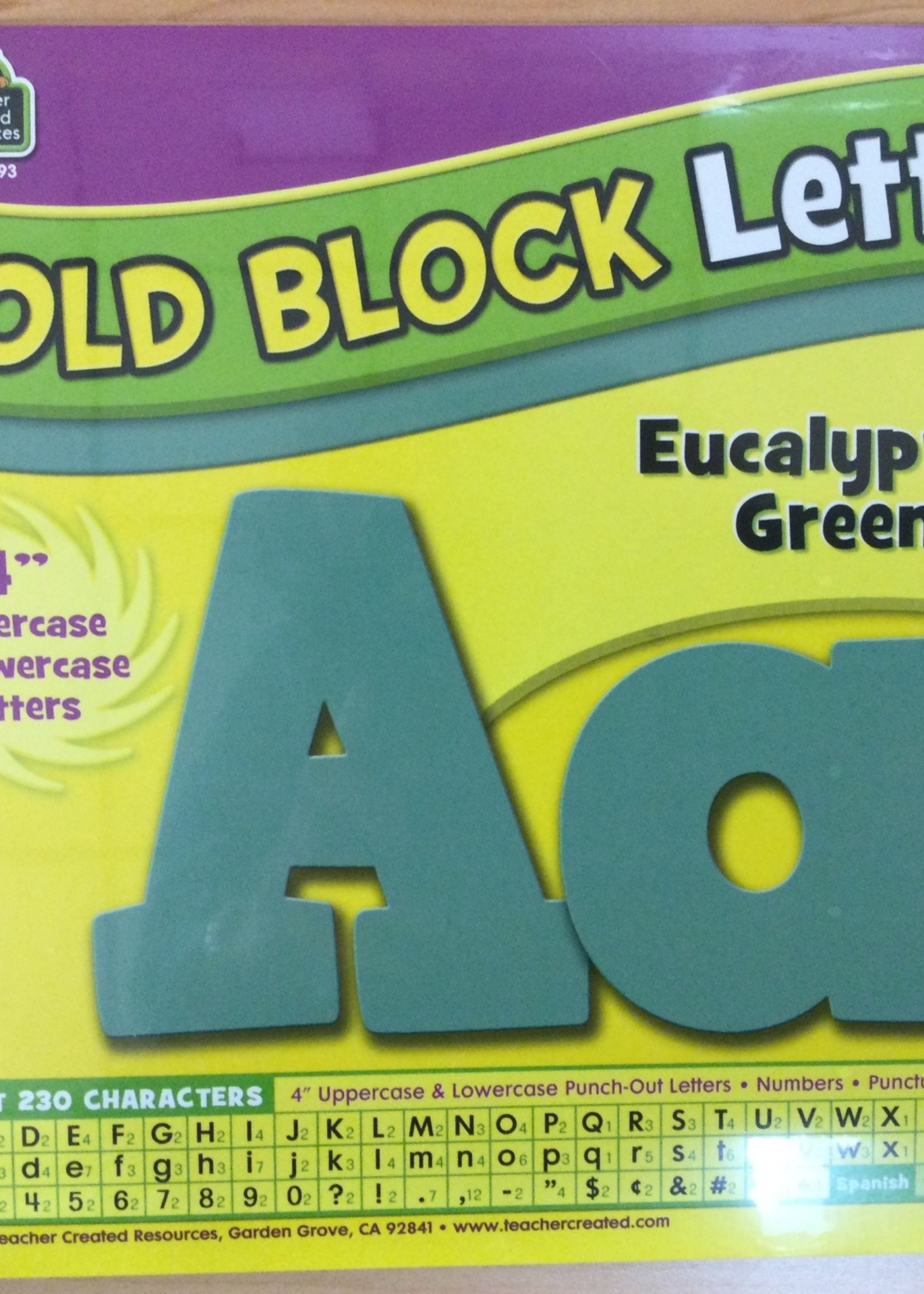 Eucalyptus Green 4" Bold Block Letters