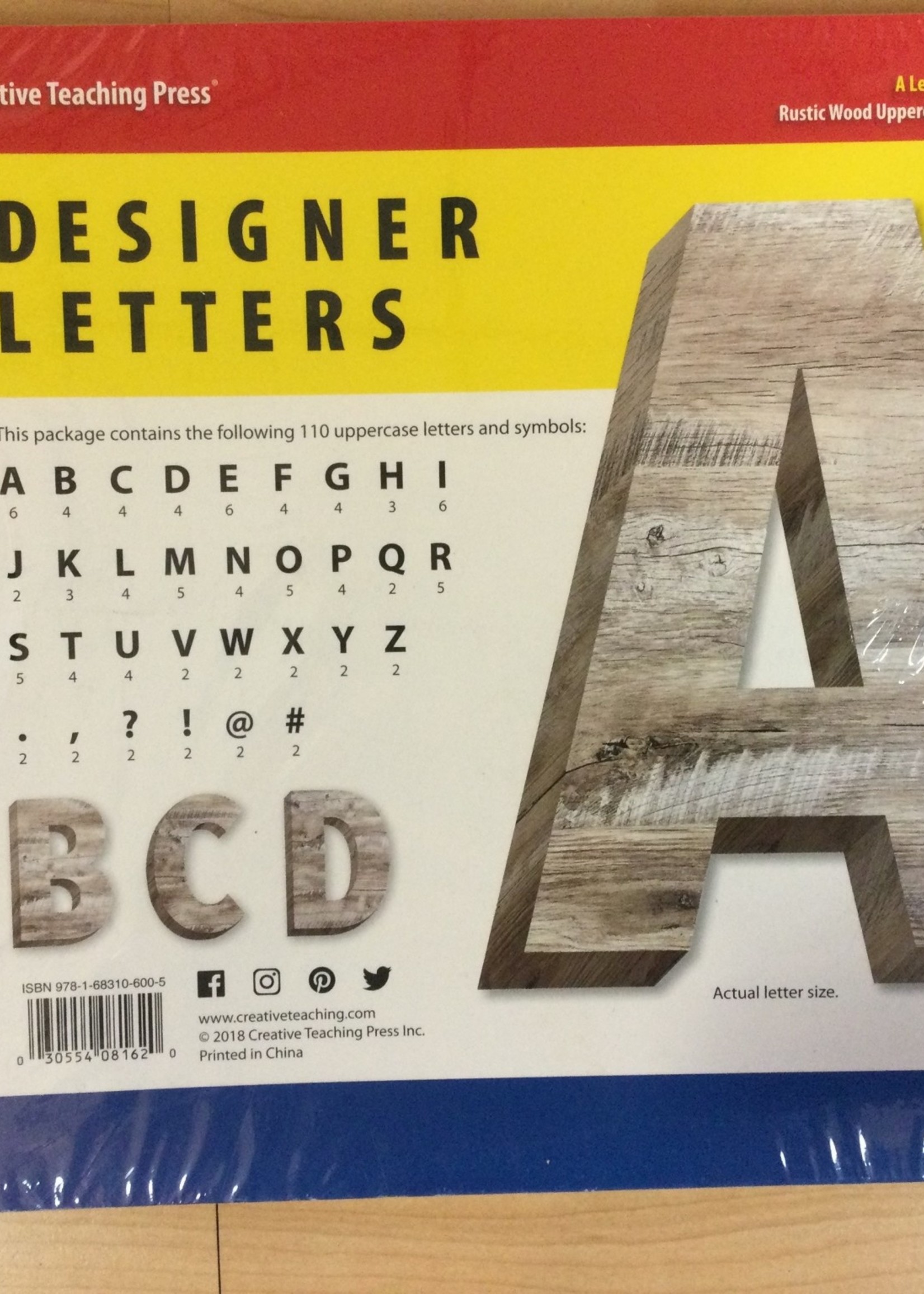 Rustic Wood Uppercase 6" Letters 110 pc