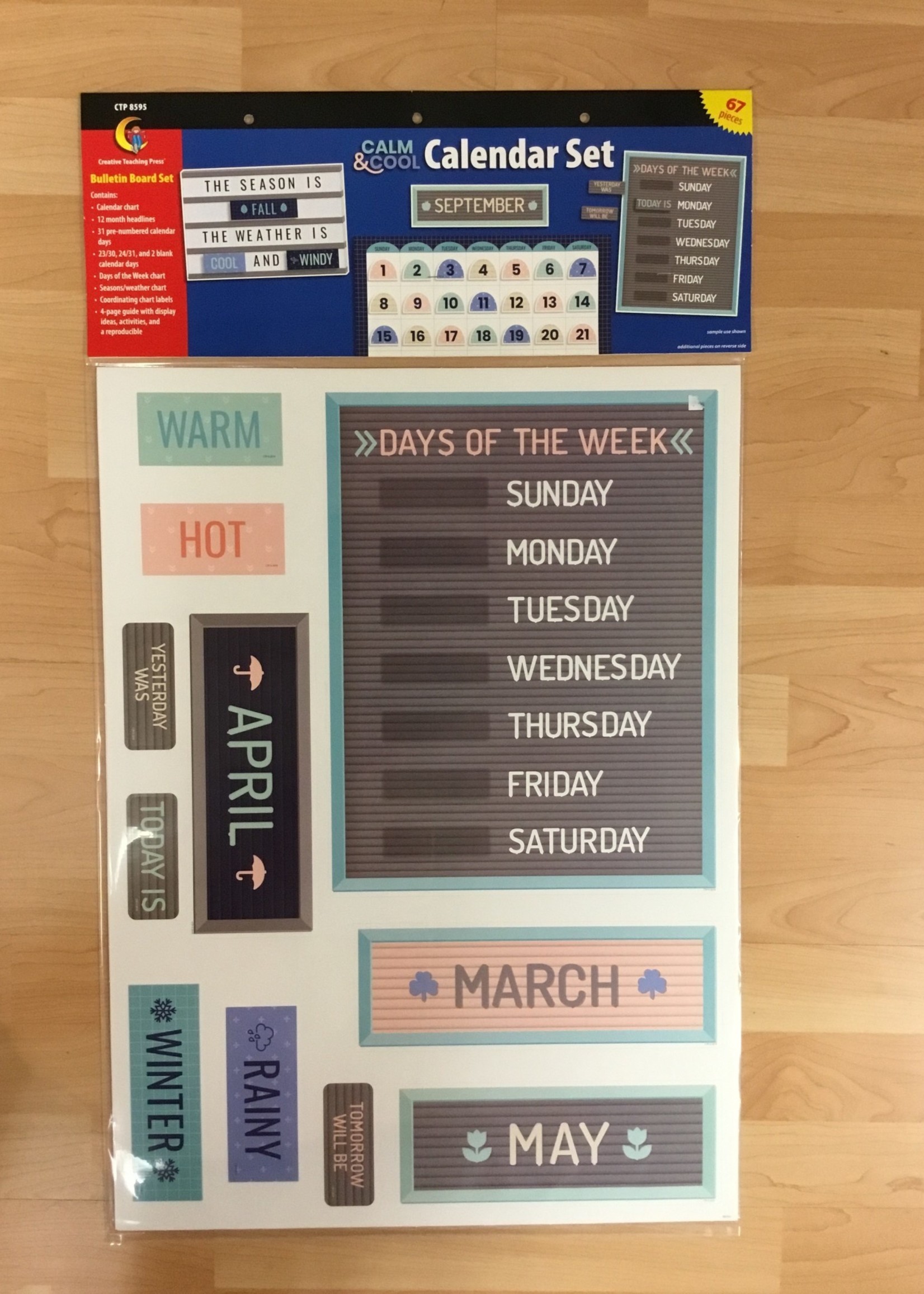 Calm & Cool Calendar Bulletin Board