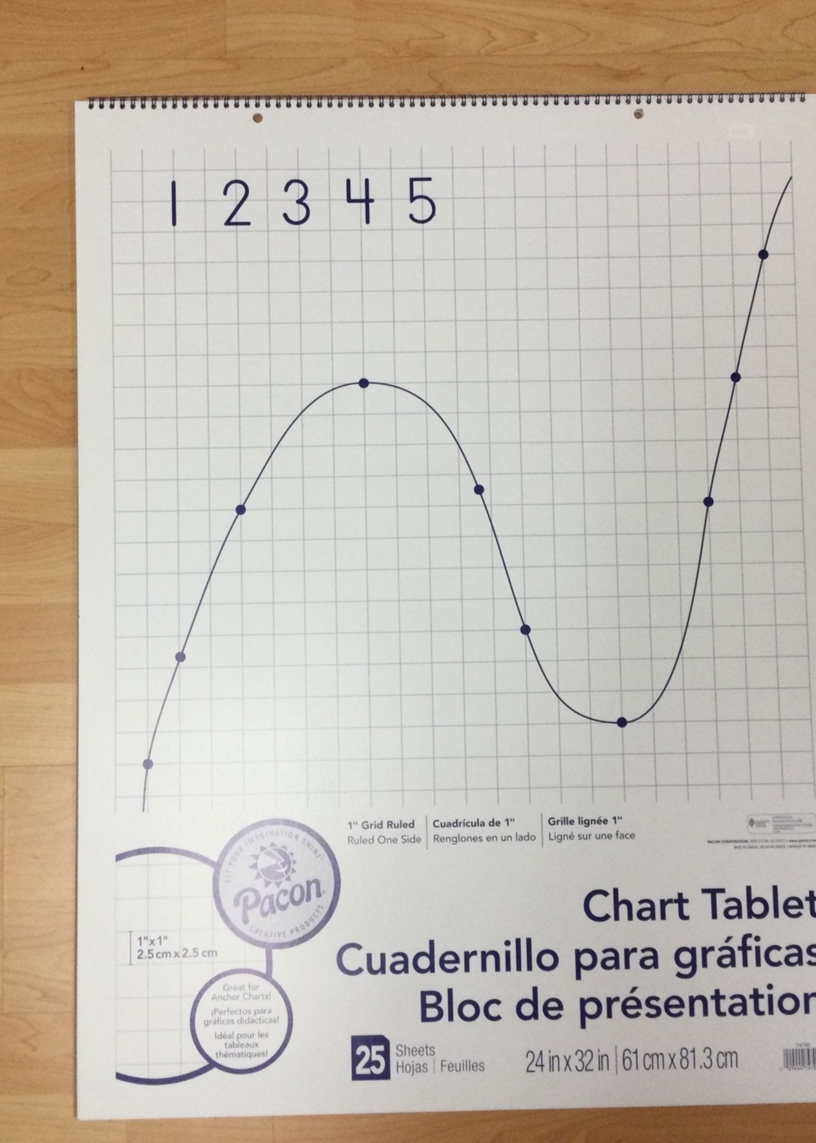 Chart Tablet 1" Grid Ruled (Lg.) 25 sheets