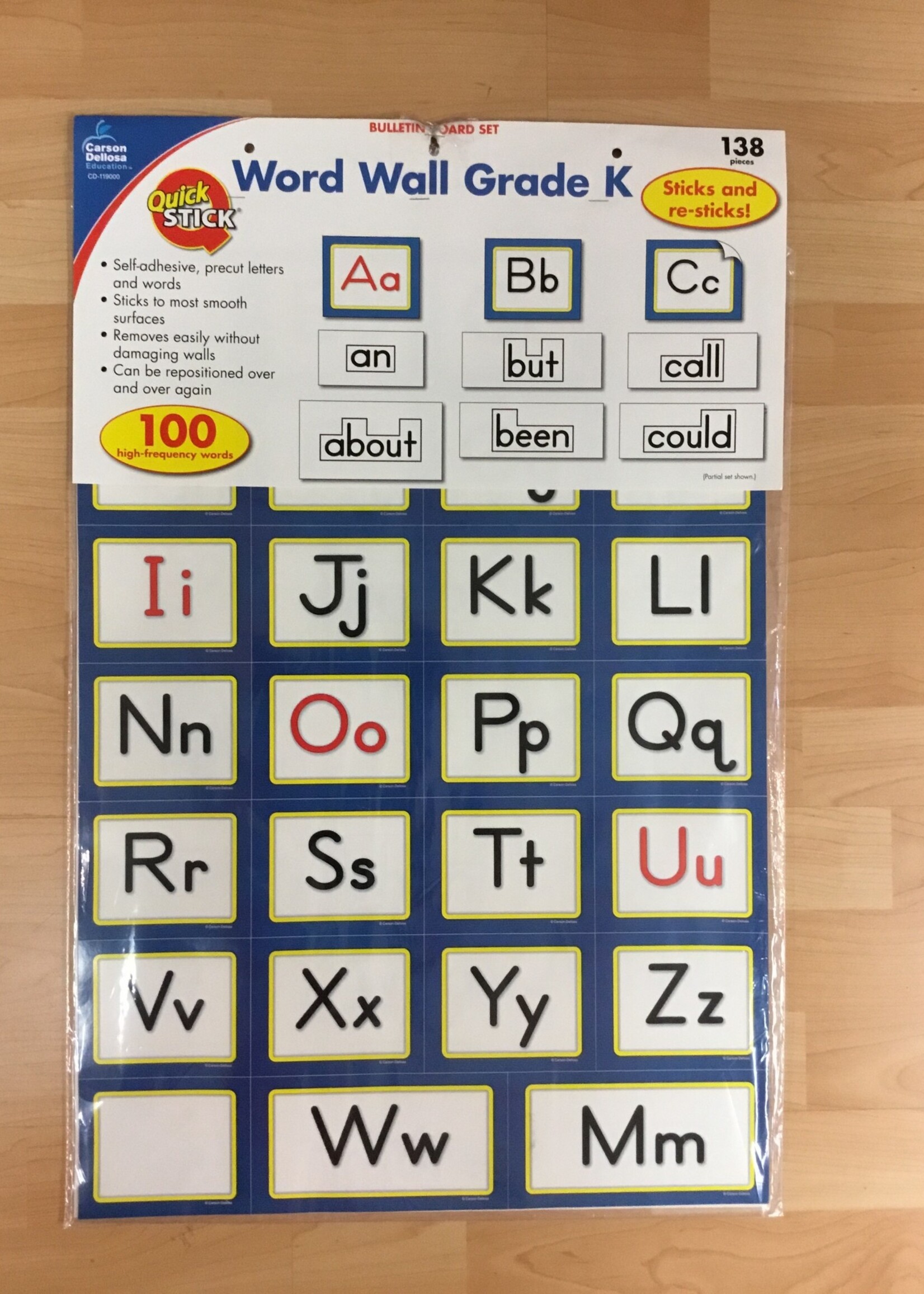 Quick Stick Word Wall Grade K Bulletin Board Set