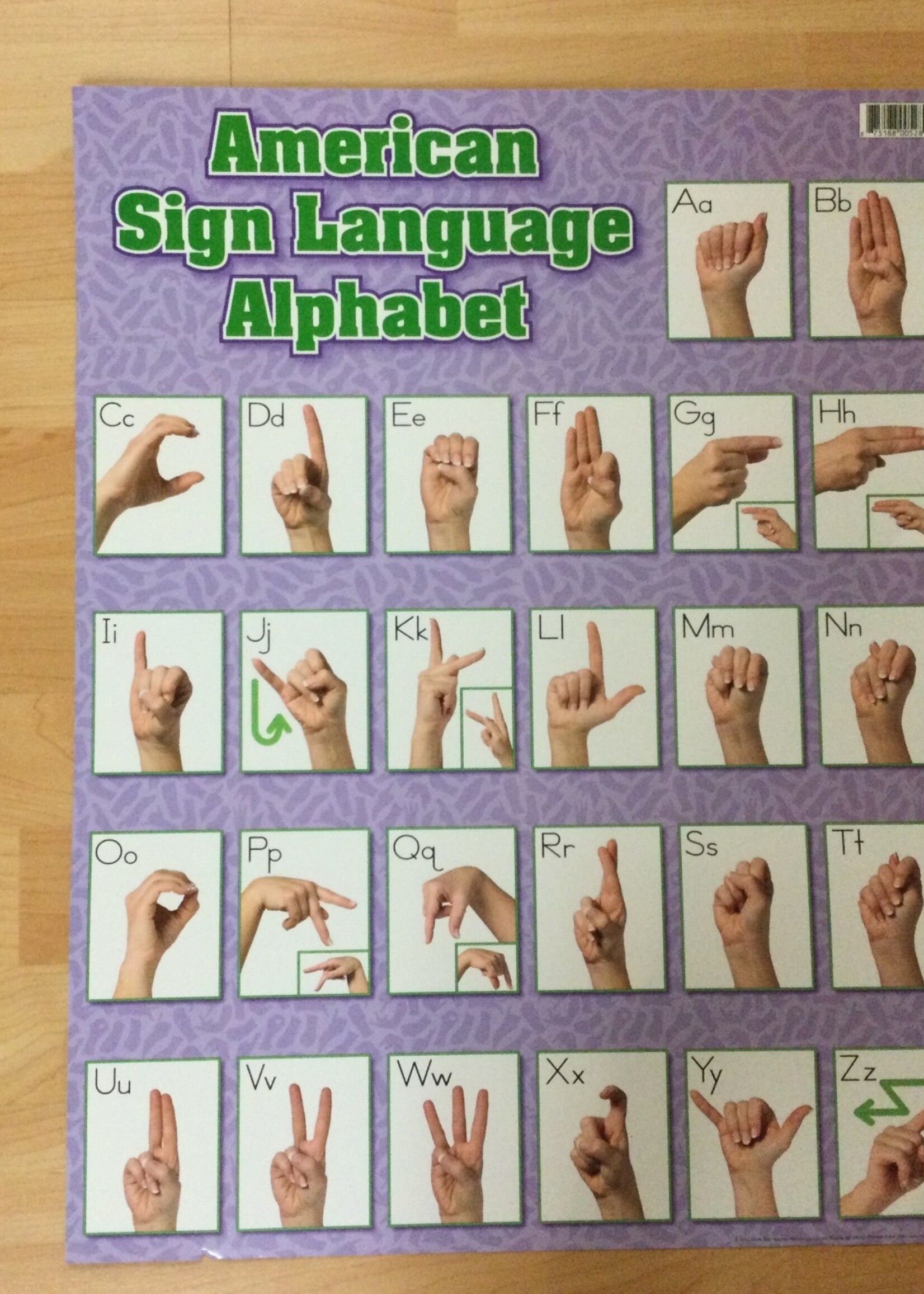 ASL Alphabet & Number 2-Sided Chart
