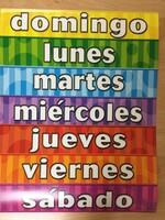 Spanish Days of the Week Chart