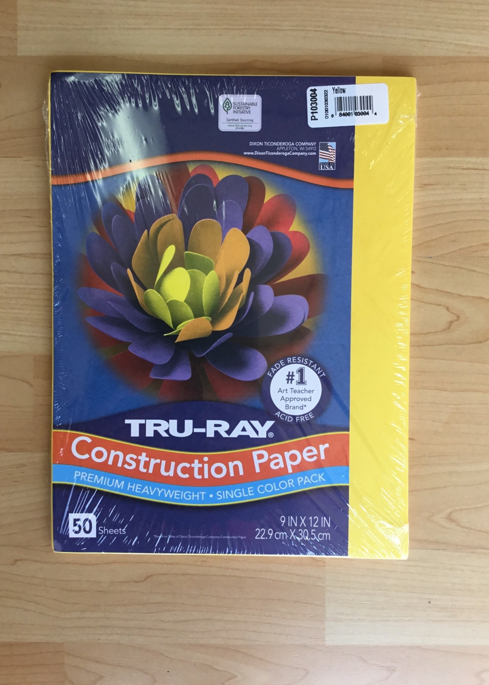 Yellow 9" x 12" Tru-Ray Construction Paper 50 sheets