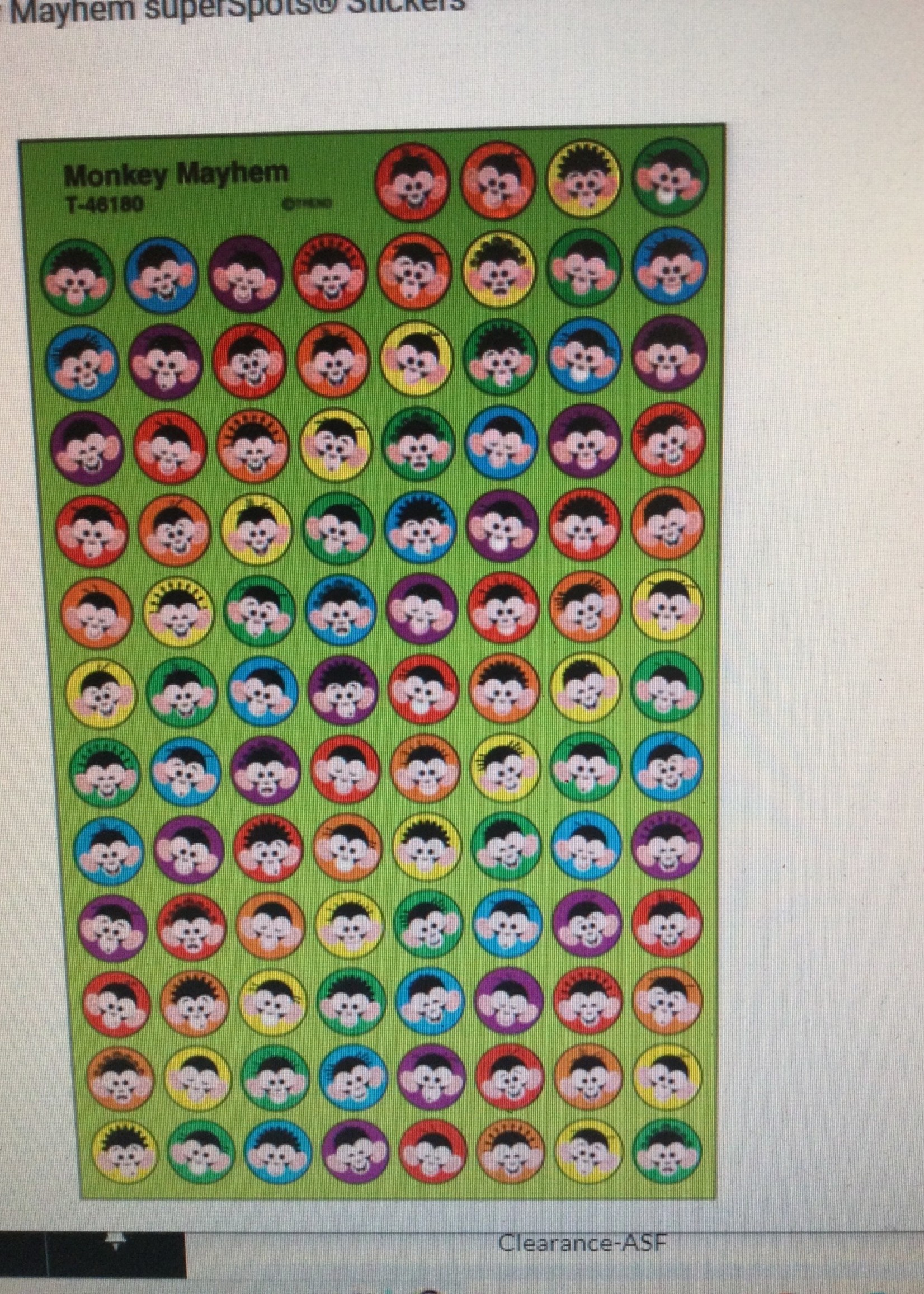 Monkey Mayhem Spot Stickers (800)