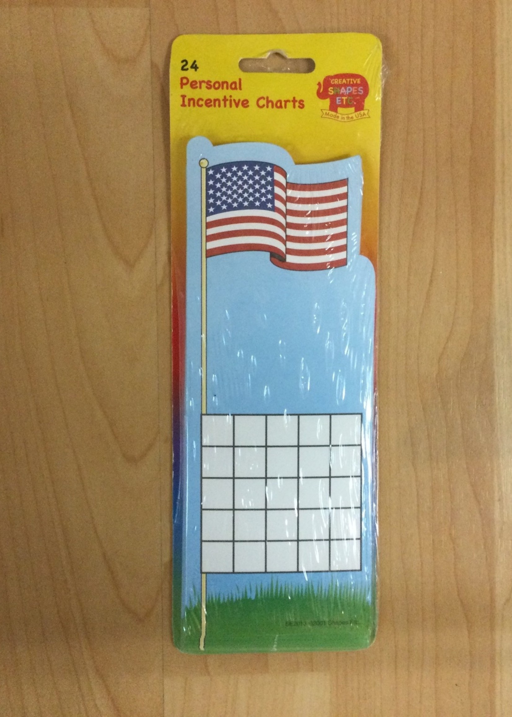 American Flag Mini Incentive Charts 24 pk
