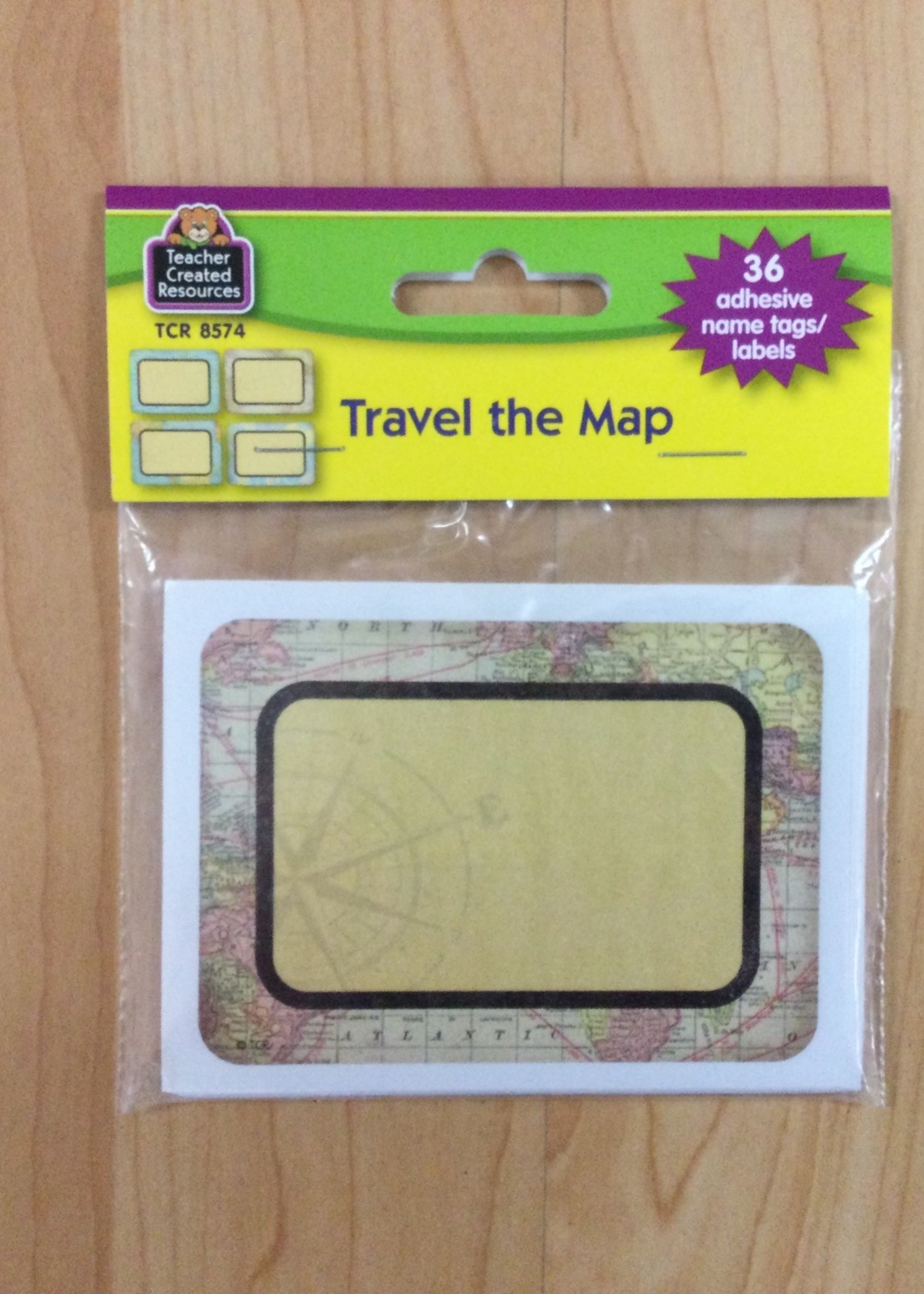 Travel the Map Name Tags 36pc