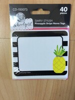 Schoolgirl Style Pineapple Stripe Name Tags