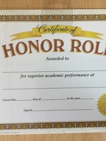 Certificate of Honor Roll