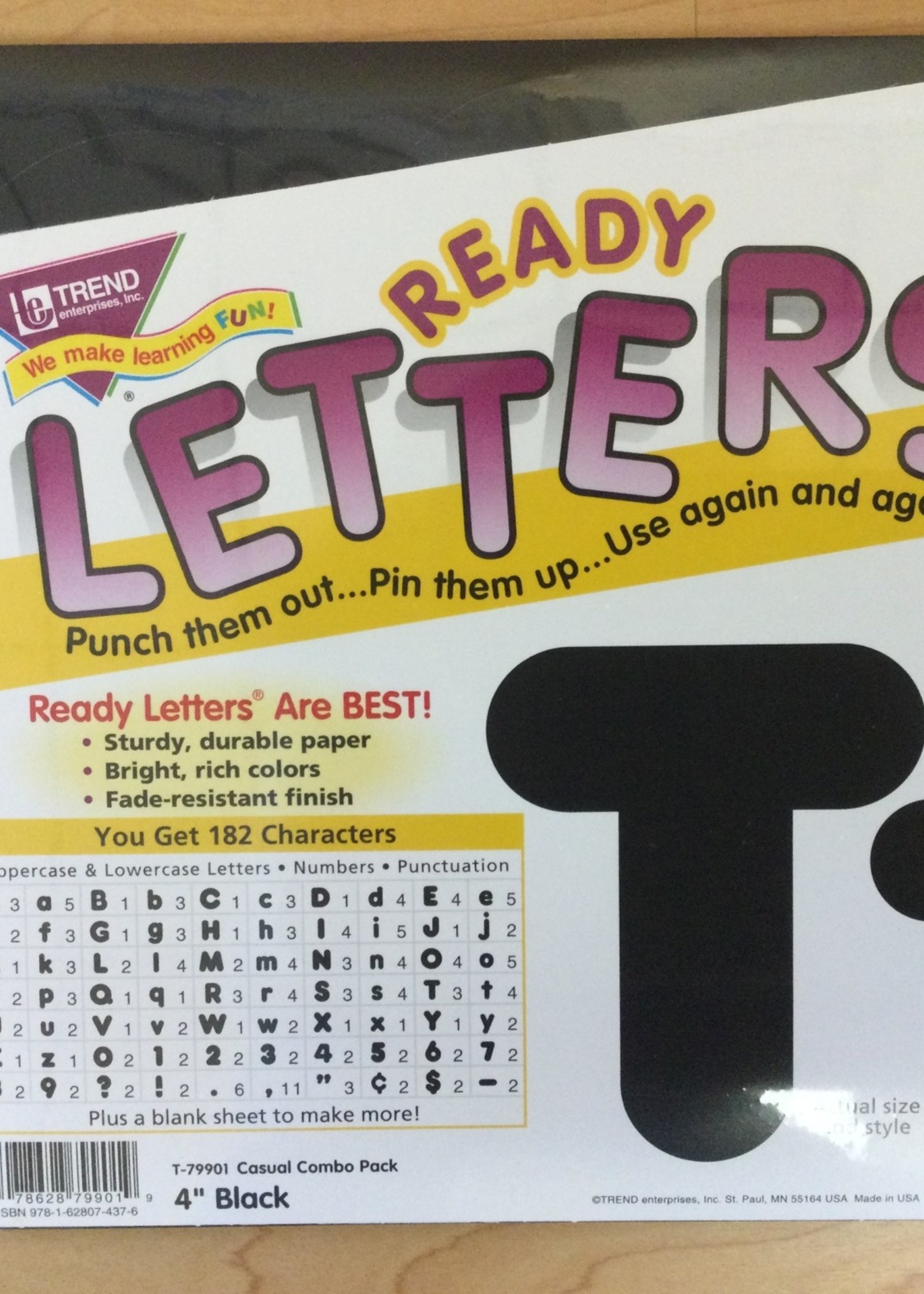 Black 4" Casual Letter Combo Pack 182pc