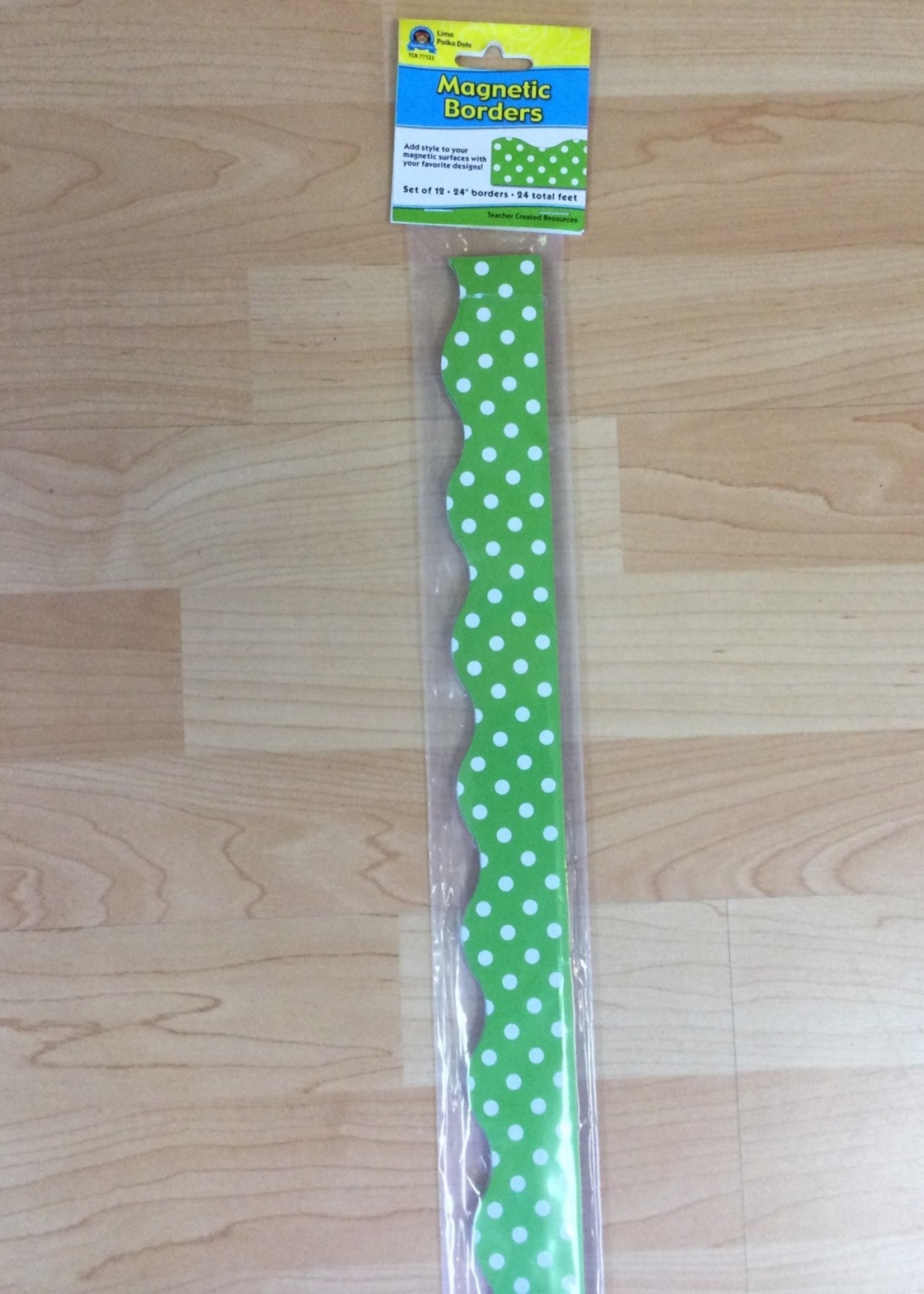Lime Polka Dots Magnetic Border 24'