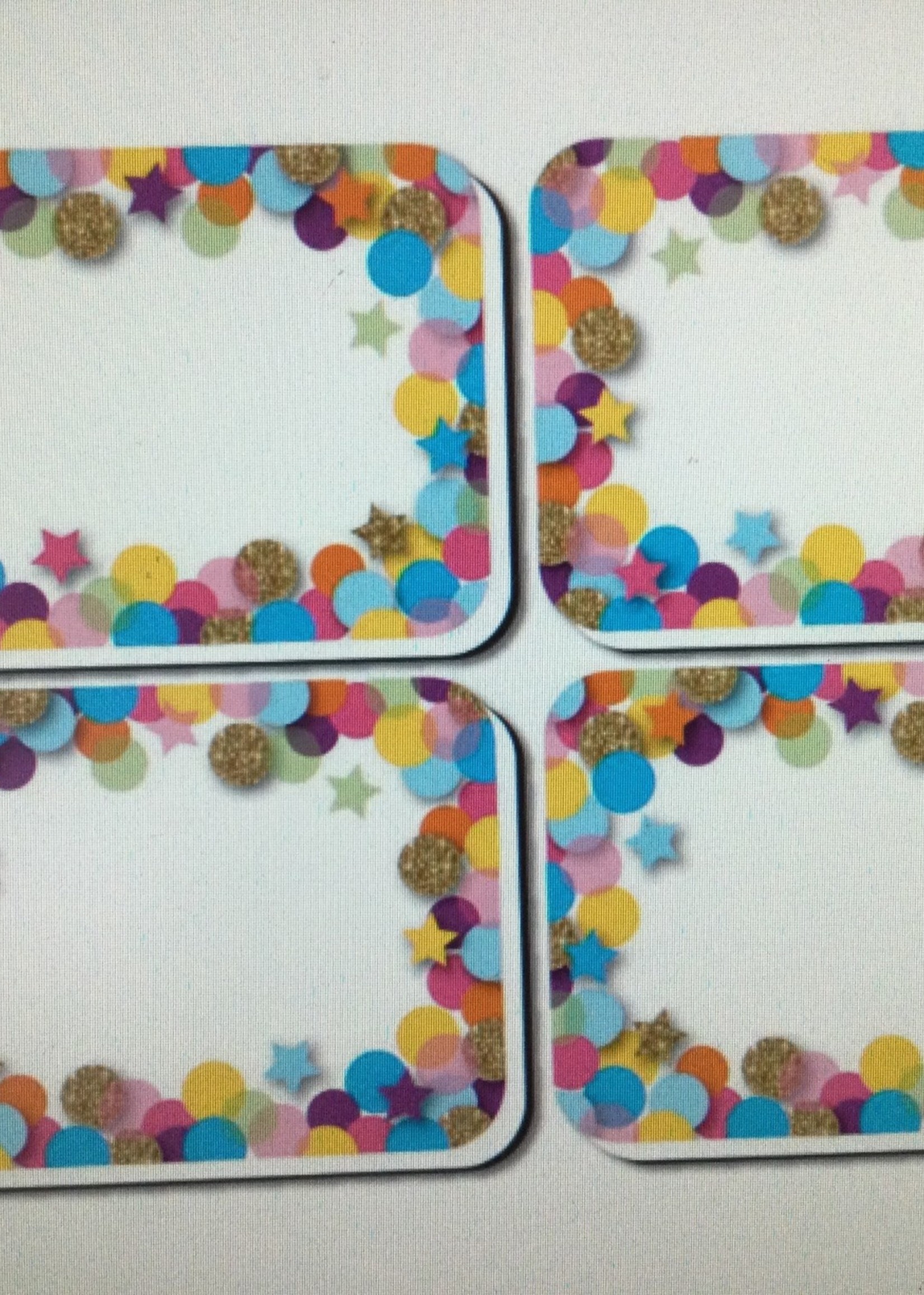 Confetti Non-Magnetic Mini Whiteboard Erasers 10pk