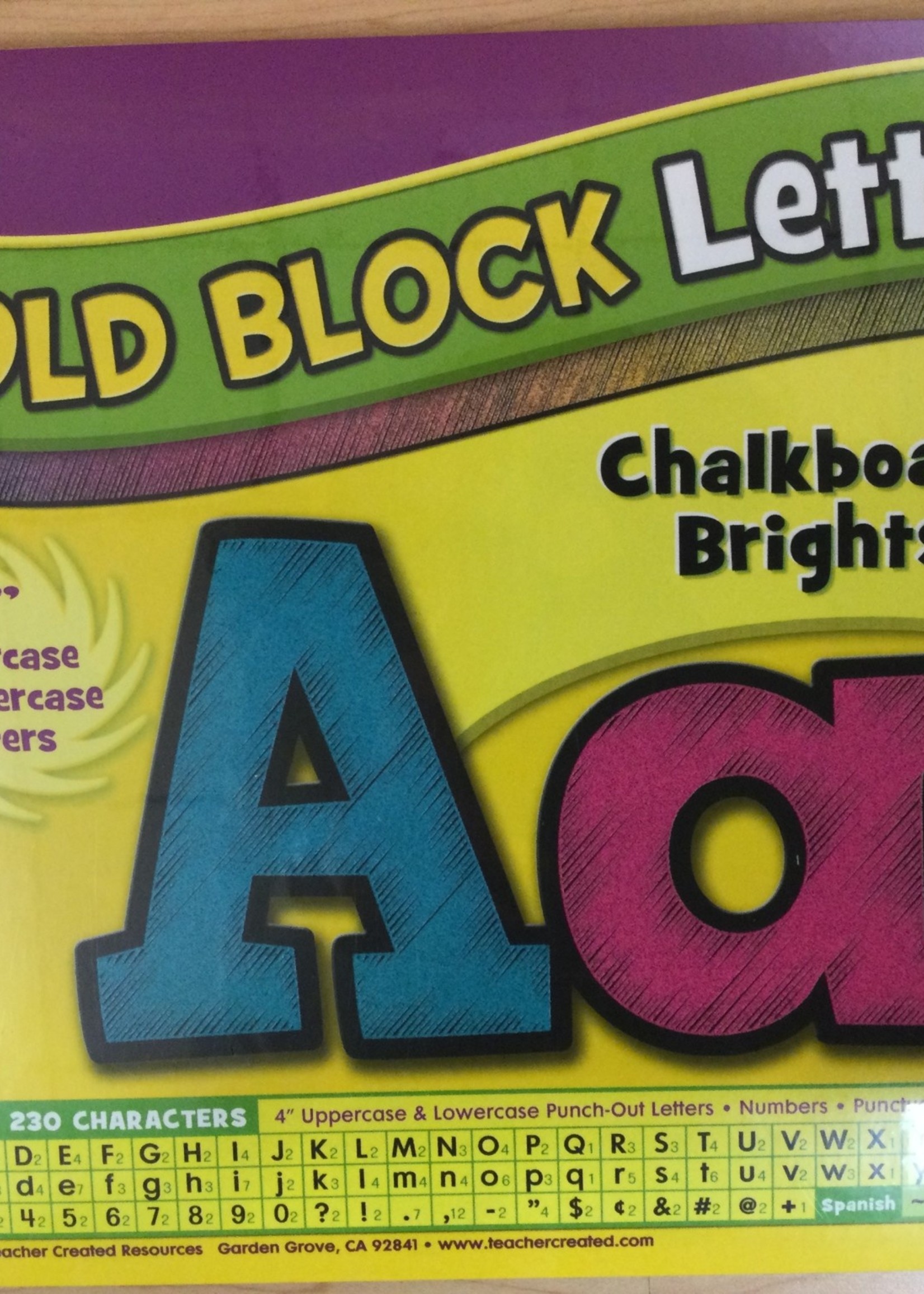 Chalkboard Brights 4" Bold Block Letters