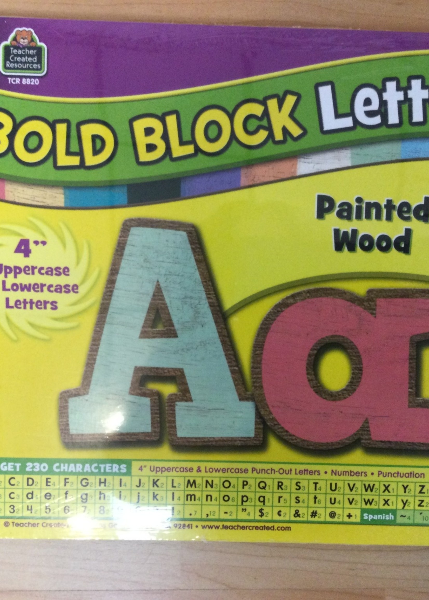 Painted Wood 4" Bold Block Letters