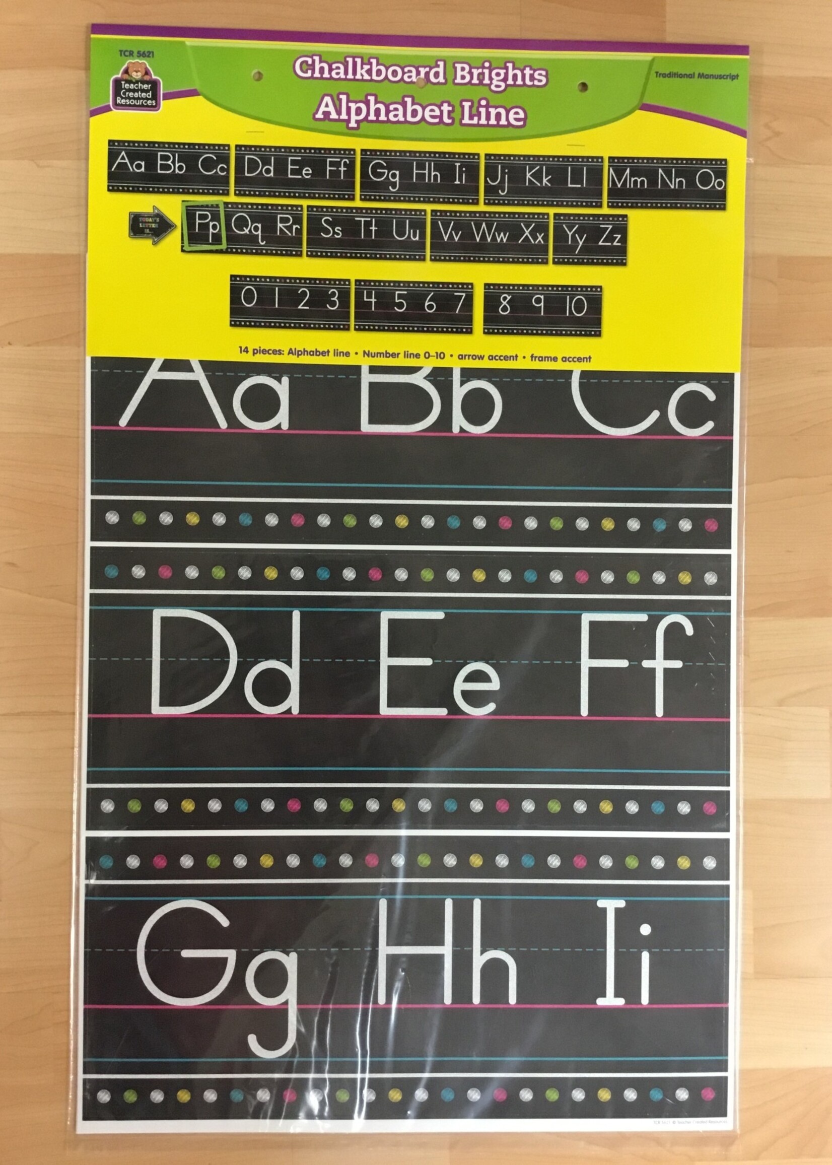 Chalkboard Brights Manuscript Alphabet Bulletin Board