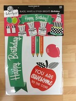 Schoolgirl Style Black. White, & Stylish Brights Birthday Bulletin Board