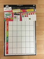 Schoolgirl Style Black, White & Stylish Brights Calendar Bulletin Board