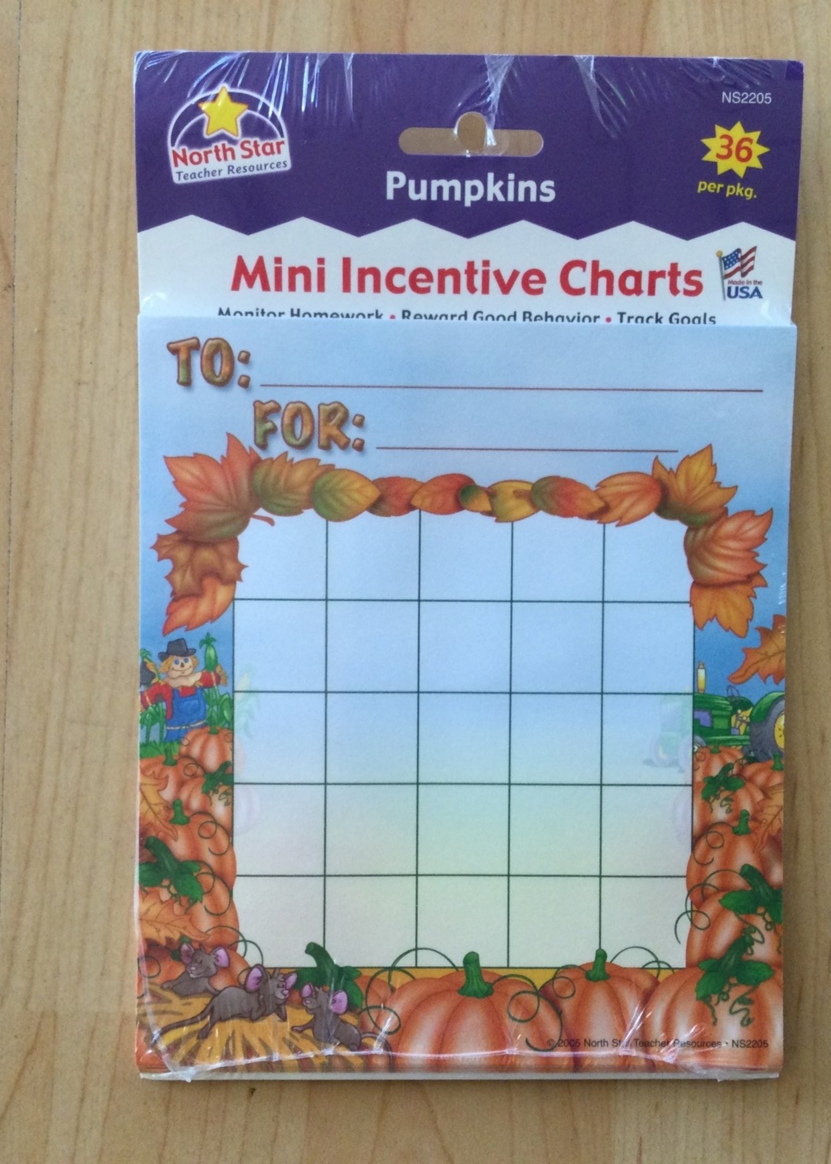 Pumpkin Mini Incentive Charts 36pc