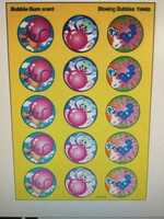 Blowing Bubbles Bubble Gum Stinky Stickers 60pc