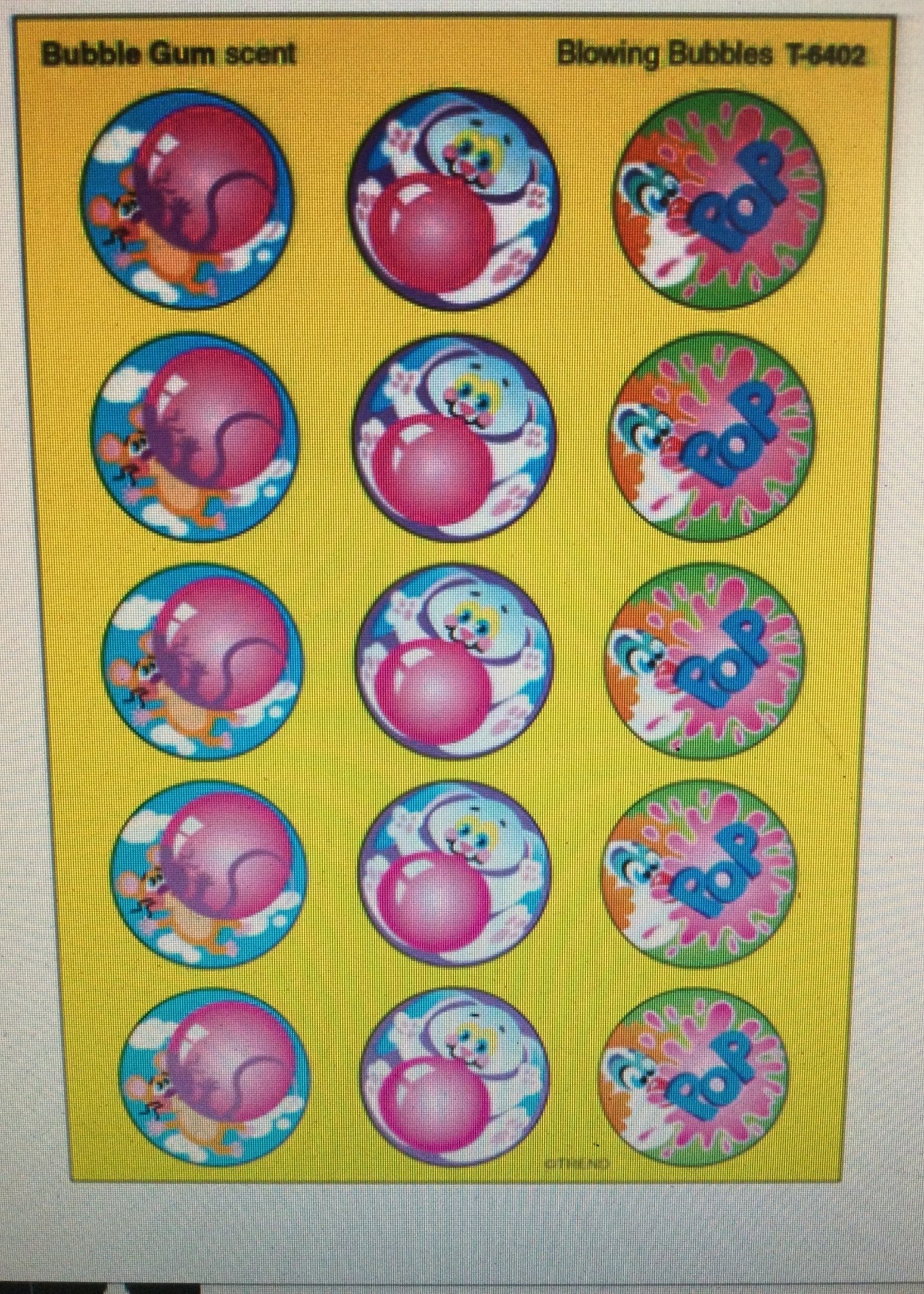 Blowing Bubbles Bubble Gum Stinky Stickers