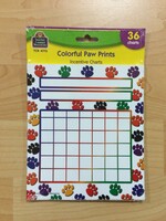 Colorful Paw Print Mini Incentive Charts 36pc