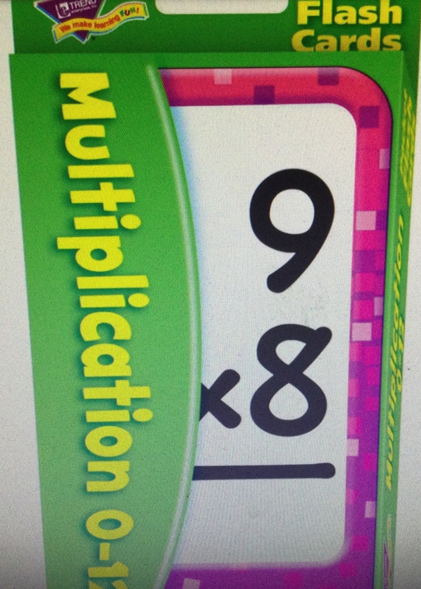 Multiplication 0-12 Flash Card