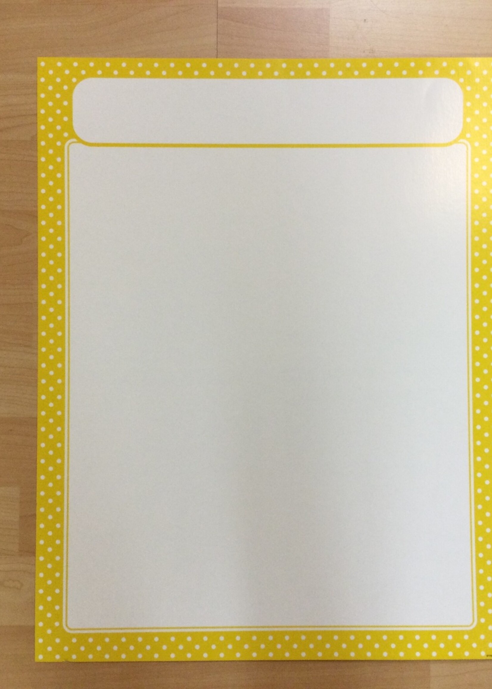Yellow Polka Dot Blank Chart
