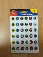 Student Number Stickers