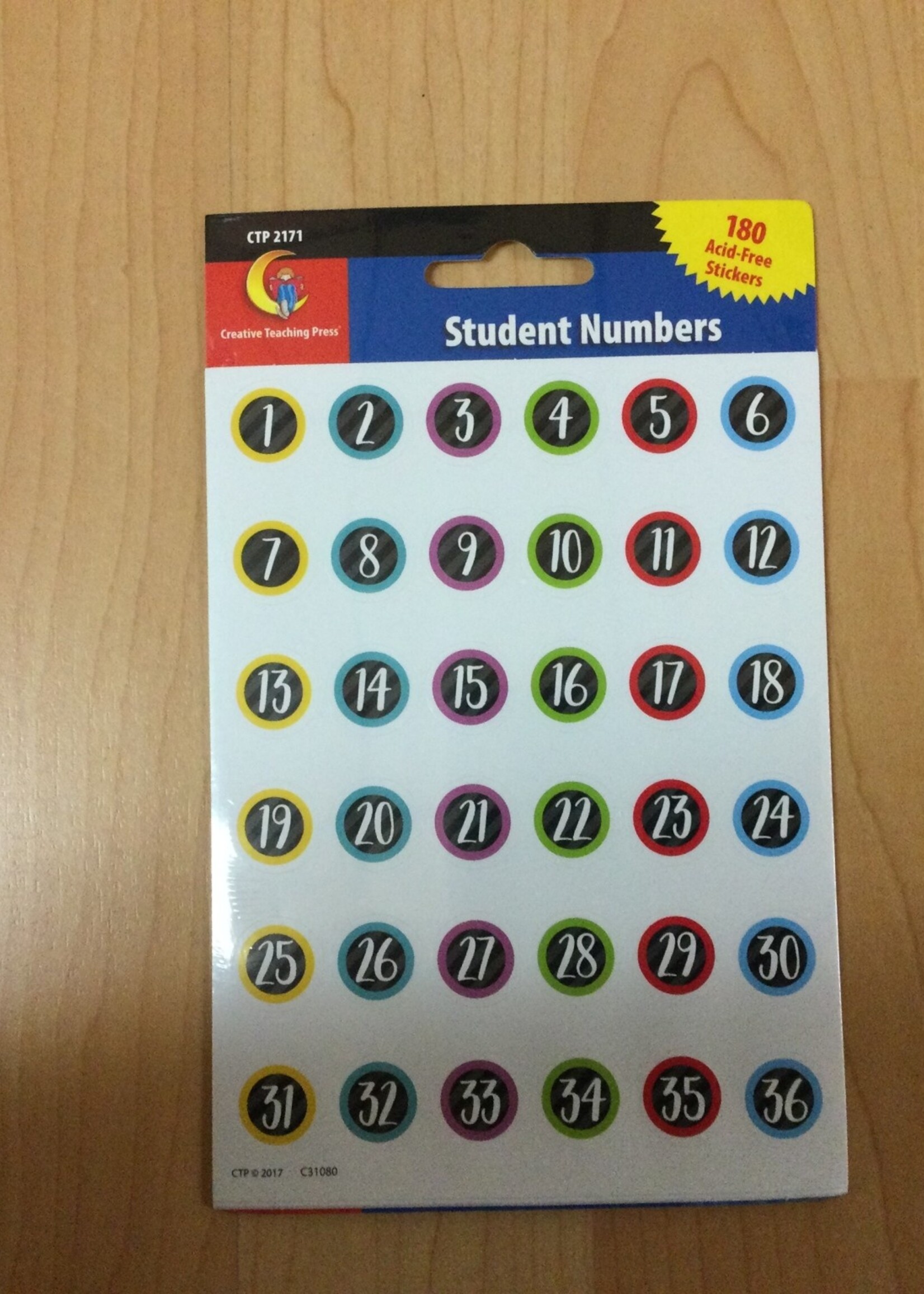 Student Number Stickers