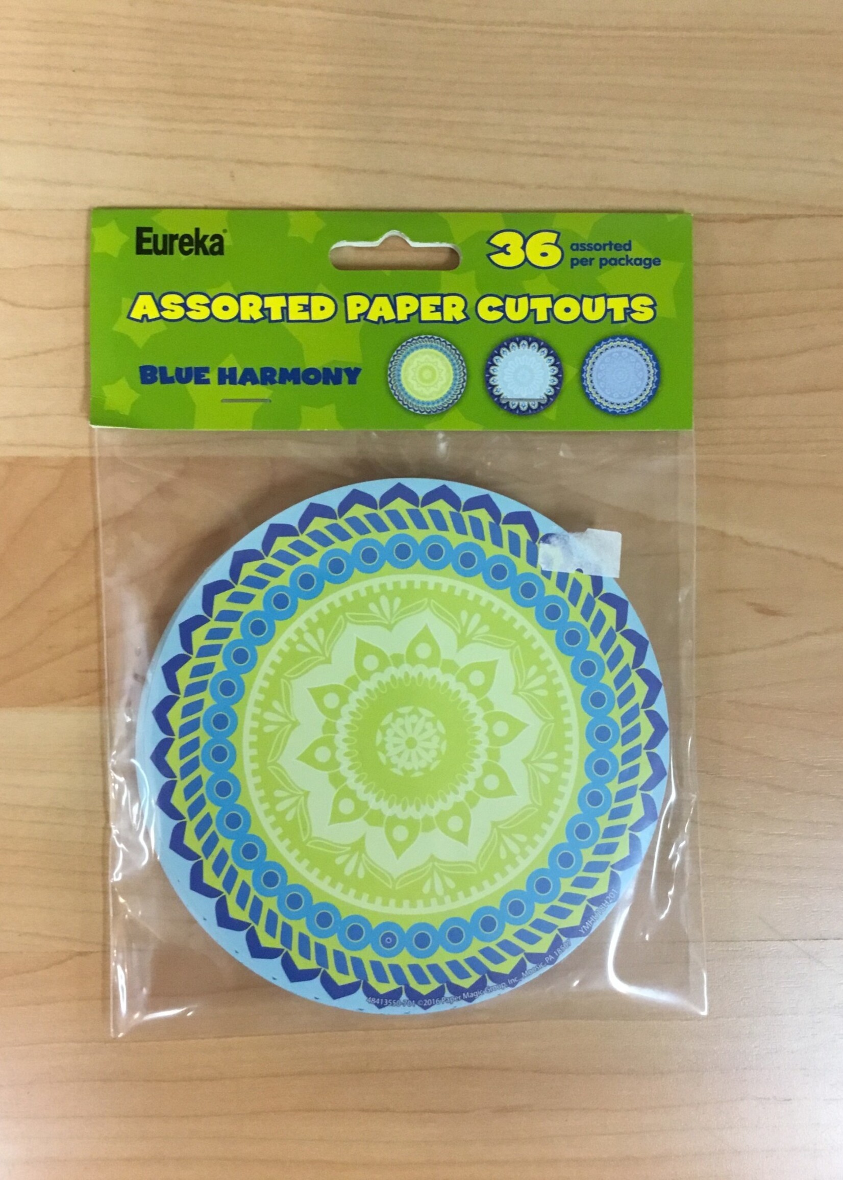 Blue Harmony Round Asst Cutouts 36 pc