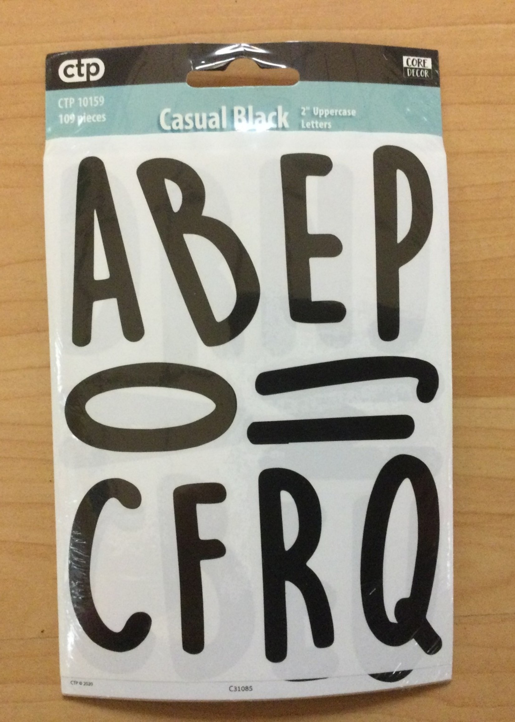 Casual Black Letter Stickers 2"