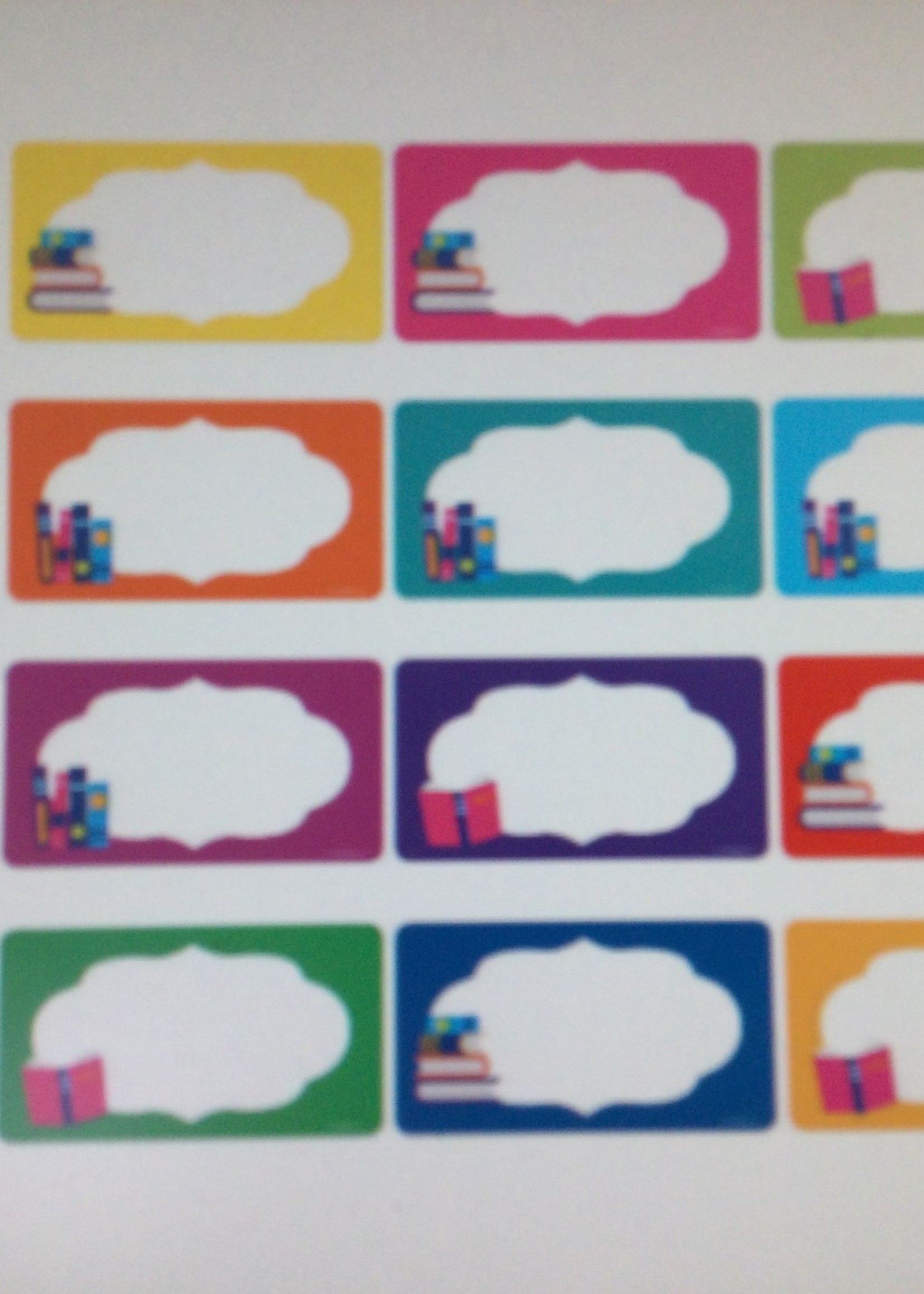 Non-adhesive Library Labels 72pc