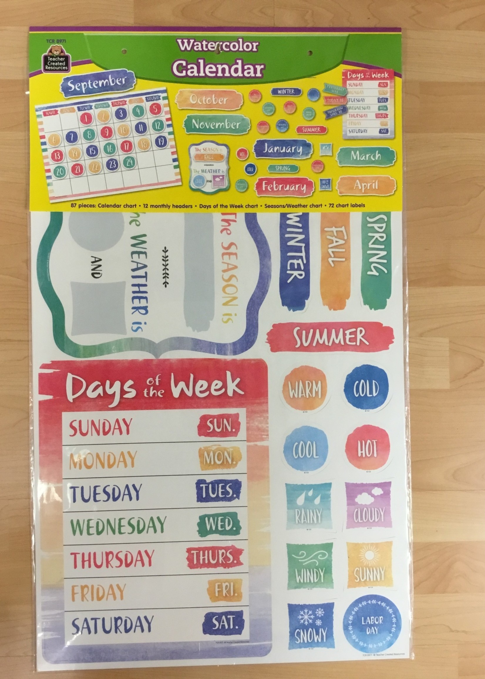 Watercolor Calendar Bulletin Board