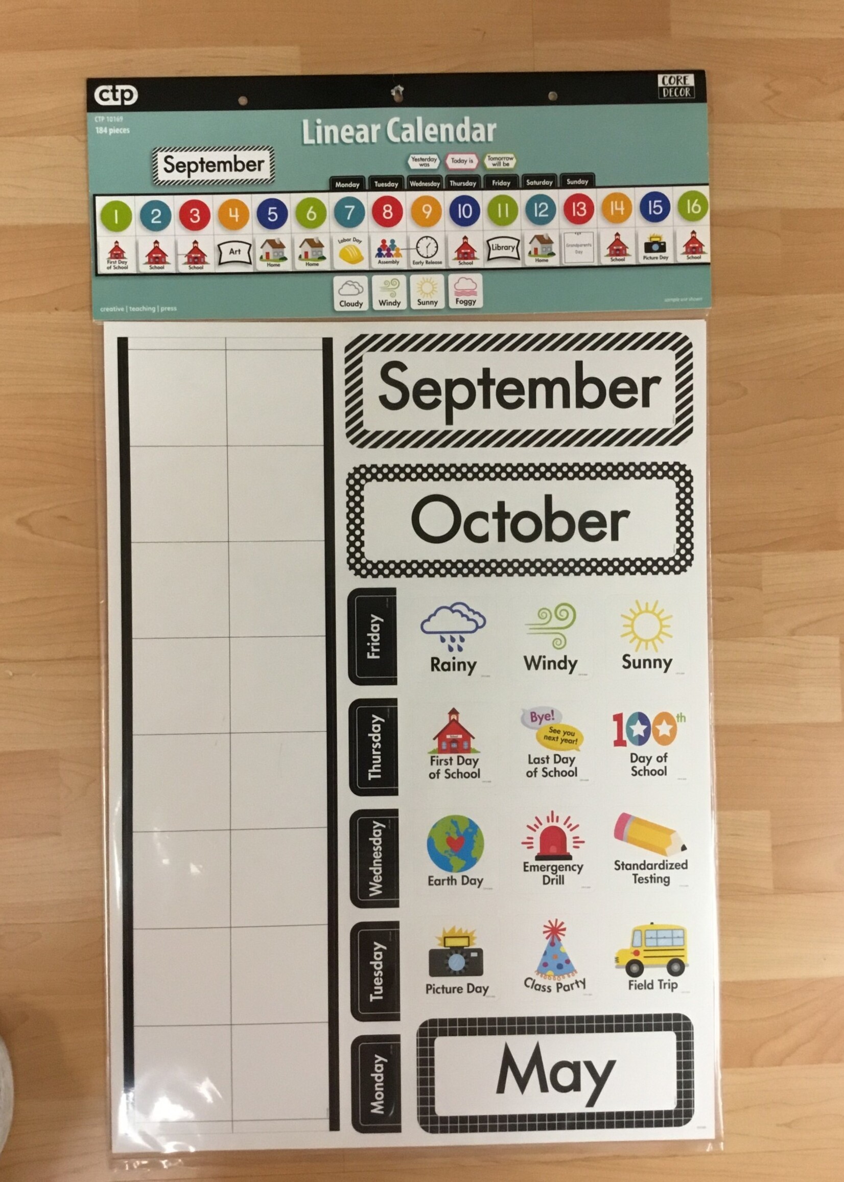 Linear Calendar Bulletin Board