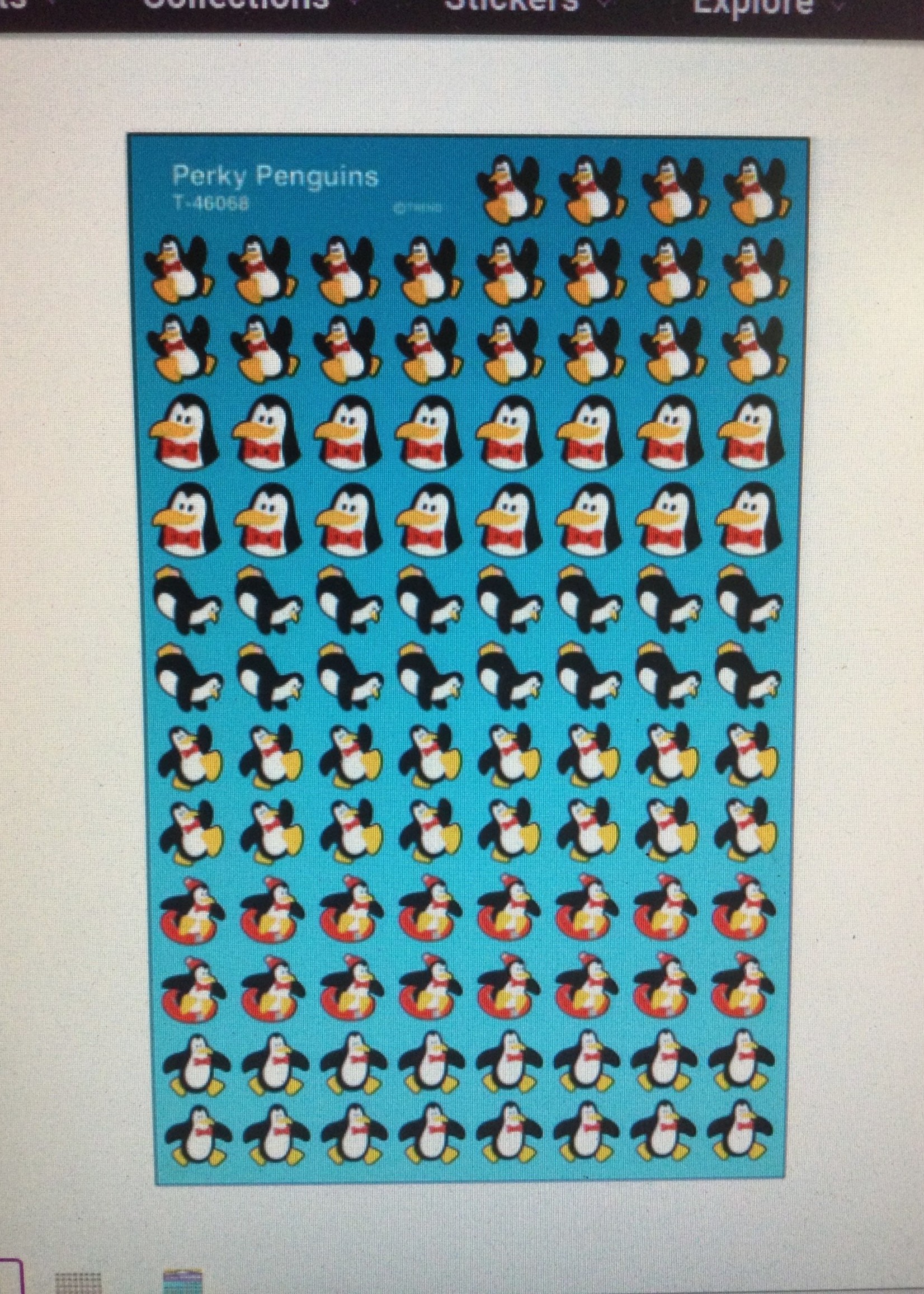 Perky Penguin Mini Stickers 8 sheets