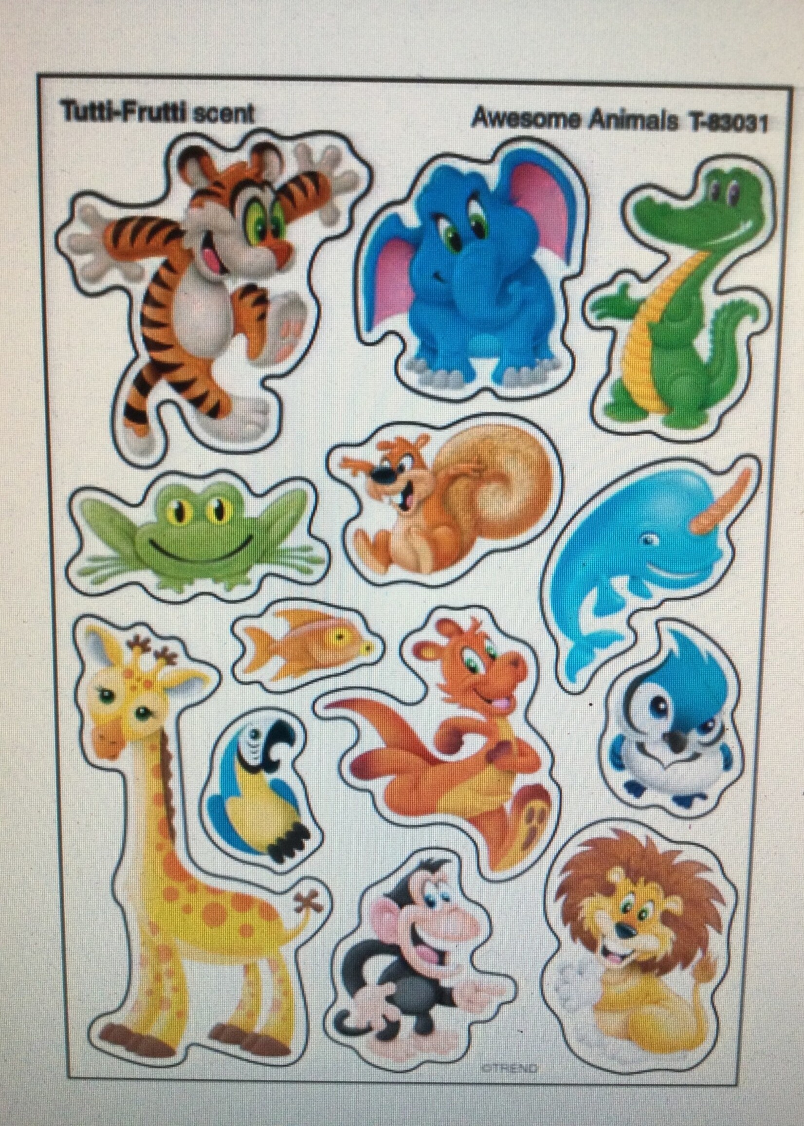 Awesome Animals Tutti Frutti Stinky Stickers 52pc