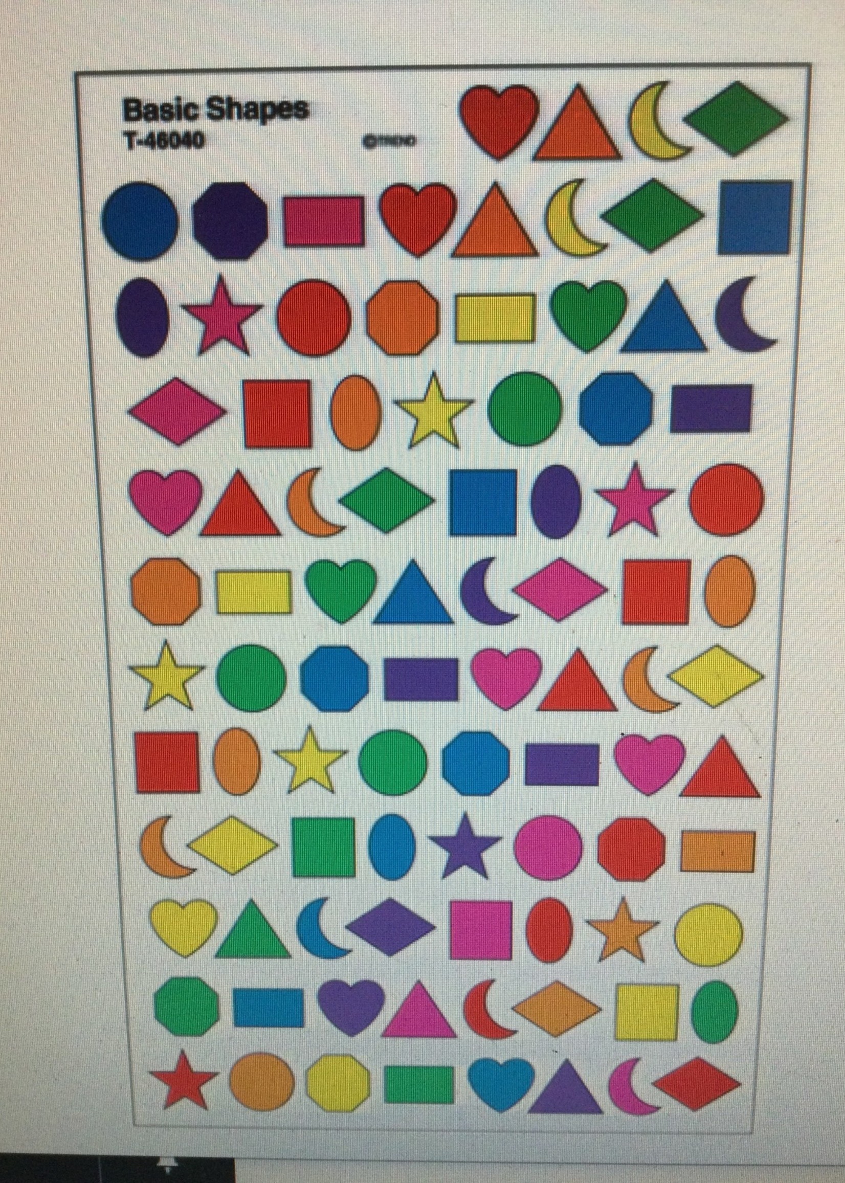 Basic Shapes Mini Stickers 8 sheets