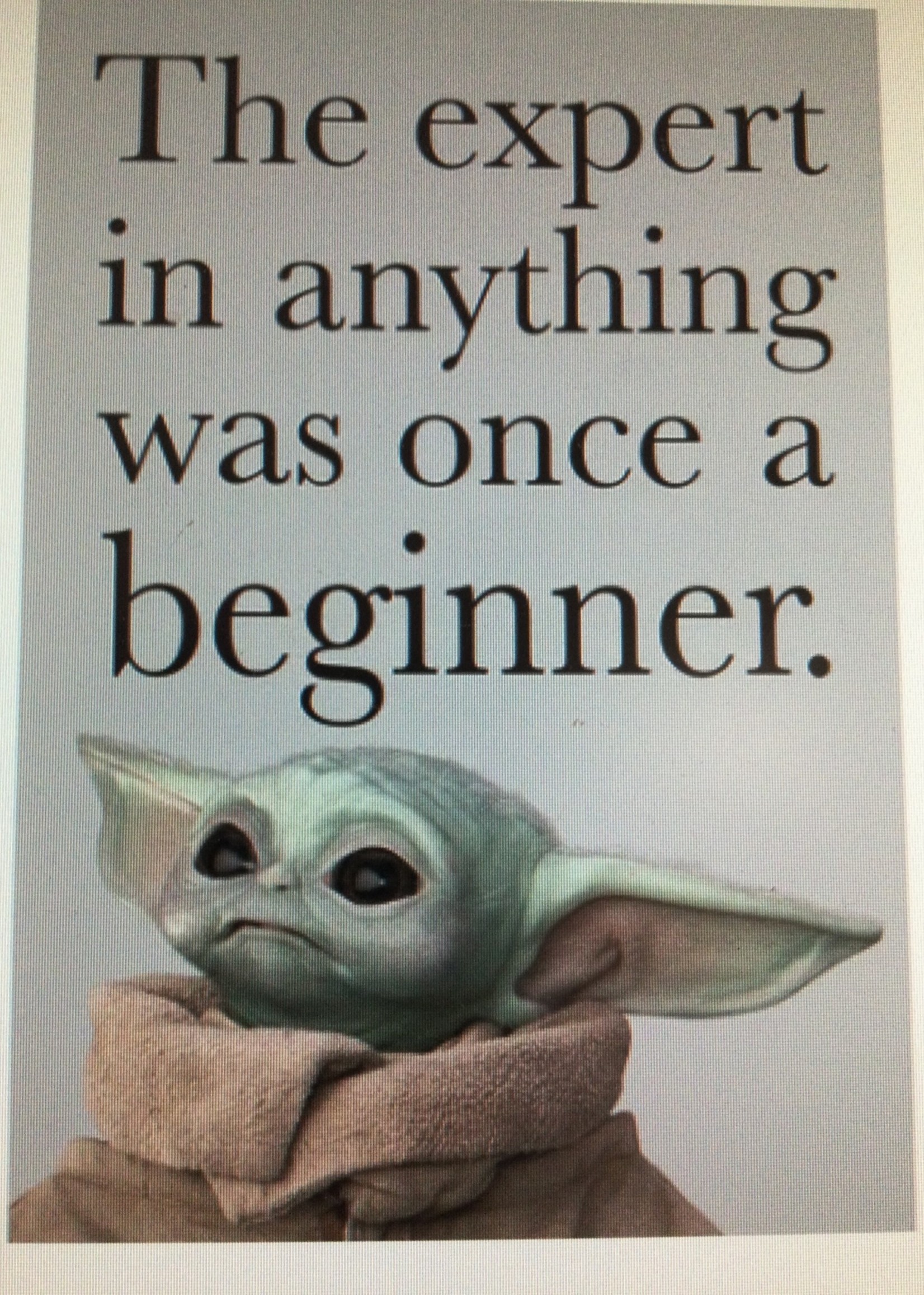 Star Wars The Expert In Anything Was Once A Beginner Mandalorian Poster